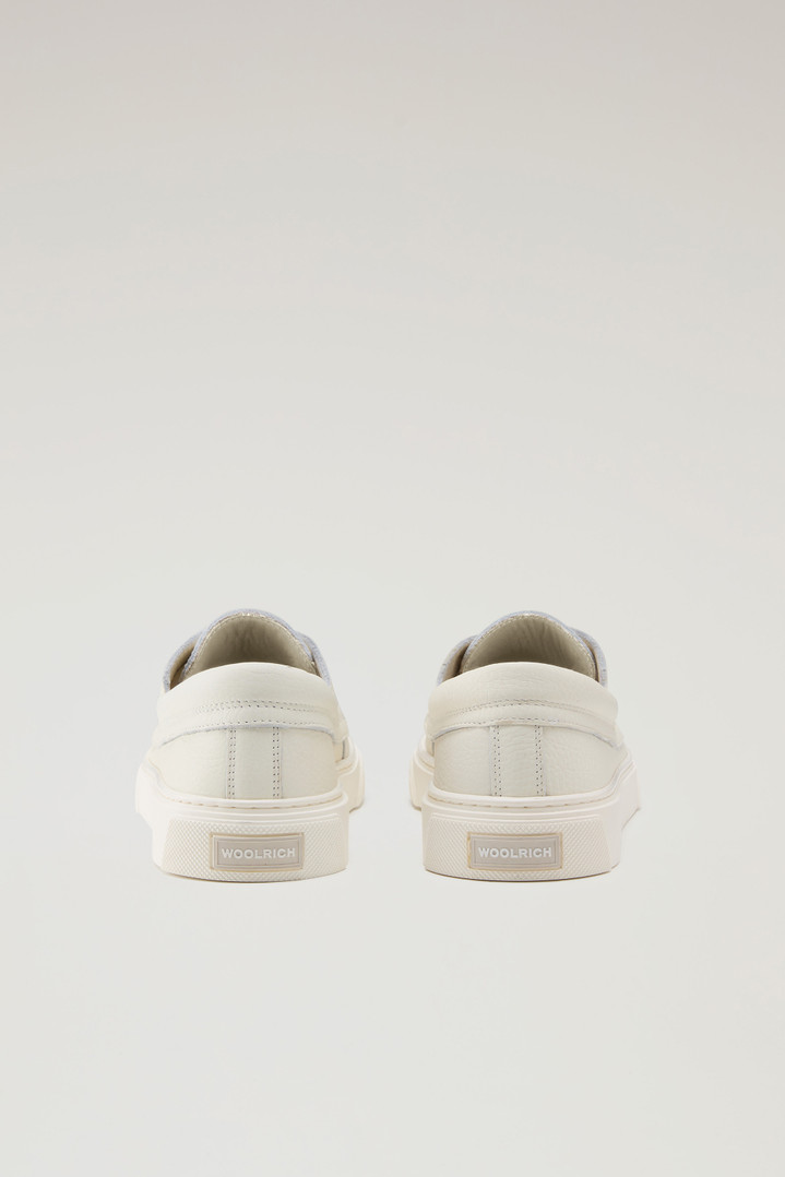 Tumbled Leather Boat Shoes White photo 3 | Woolrich