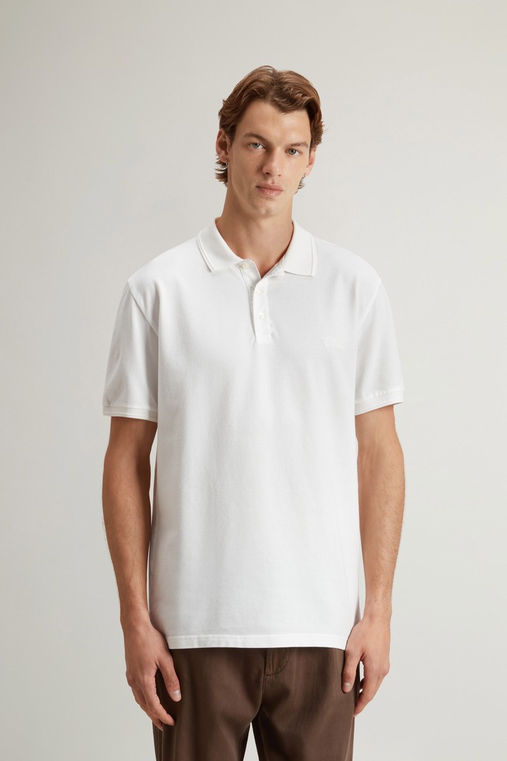 Mackinack Polo teint en pièce en sergé de coton stretch Blanc photo 1 | Woolrich