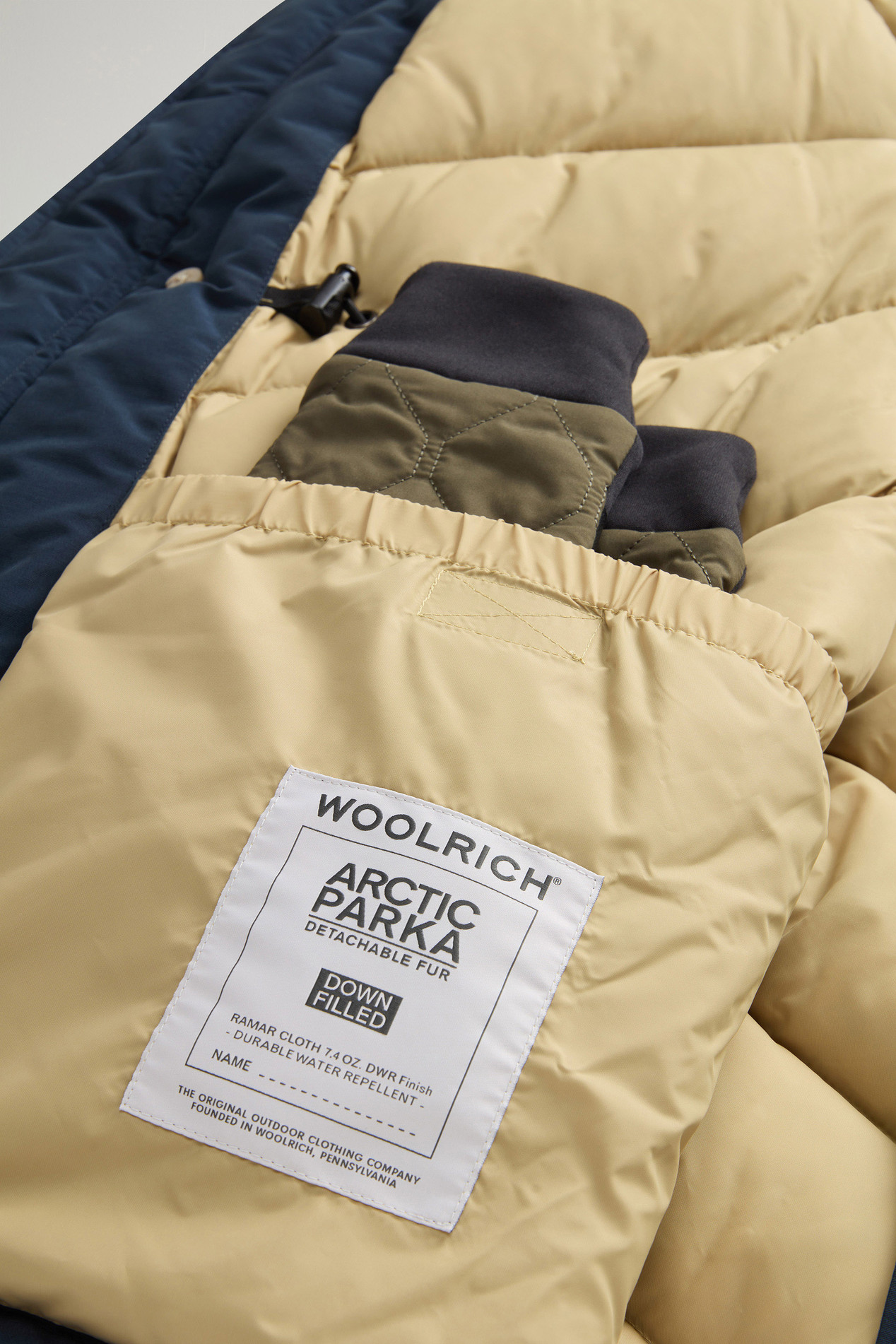 Arctic Parka in Ramar Cloth with Detachable Fur Trim Blue photo 9 | Woolrich