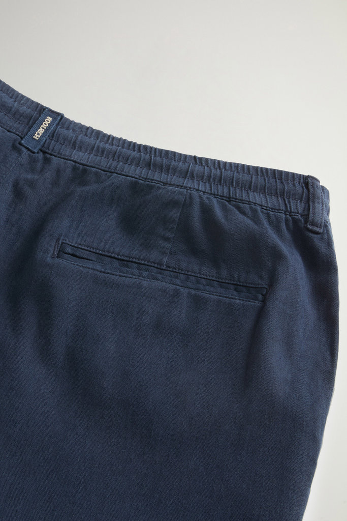 LINEN BLEND MILTON PANT GD Blue photo 3 | Woolrich
