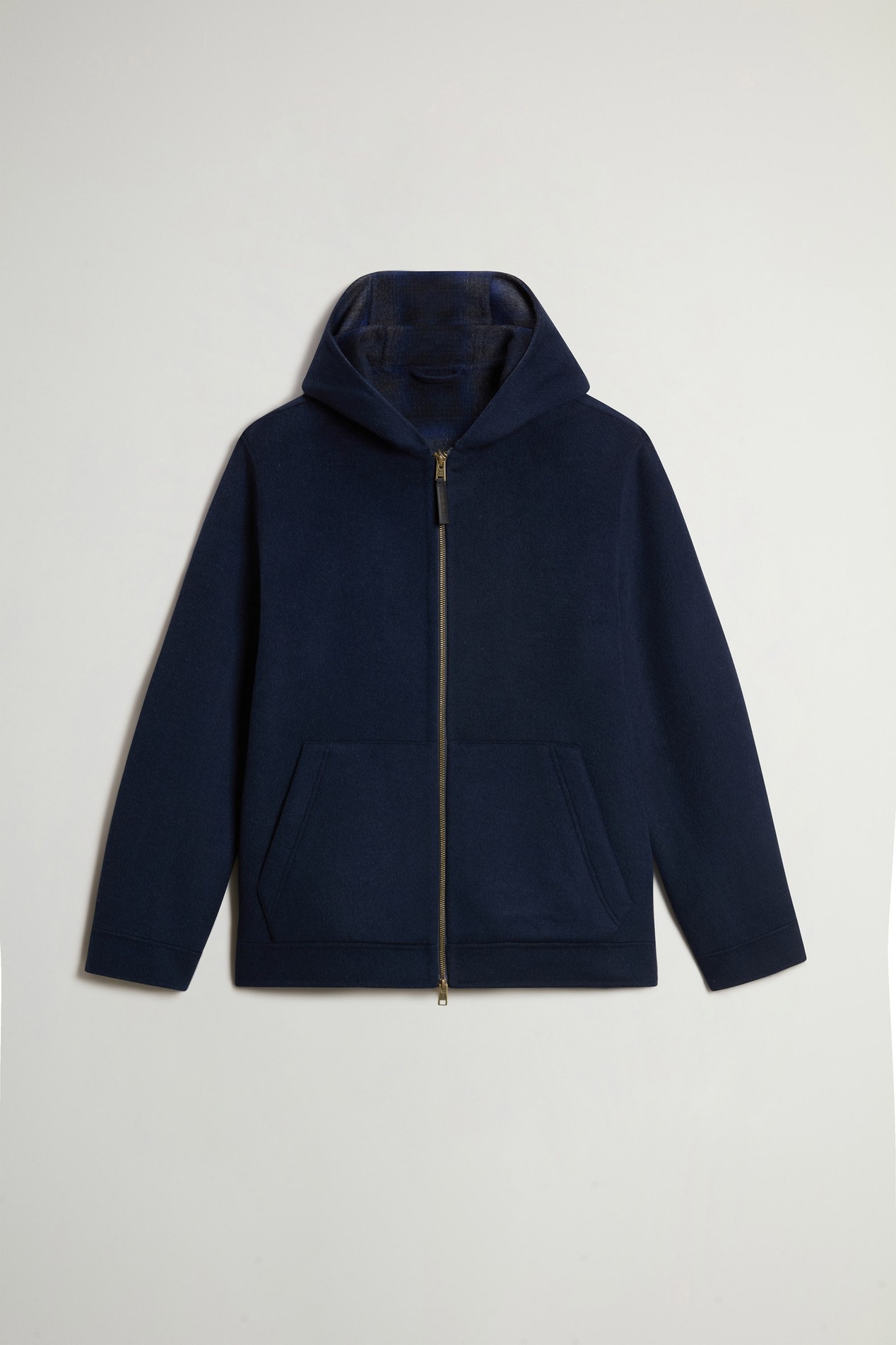 Wool-Blend Jacket with Hood and Zipper Blue photo 5 | Woolrich