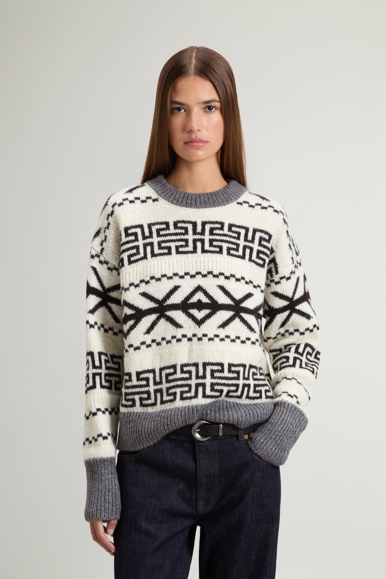 FAIRISLE CREWNECK White photo 1 | Woolrich