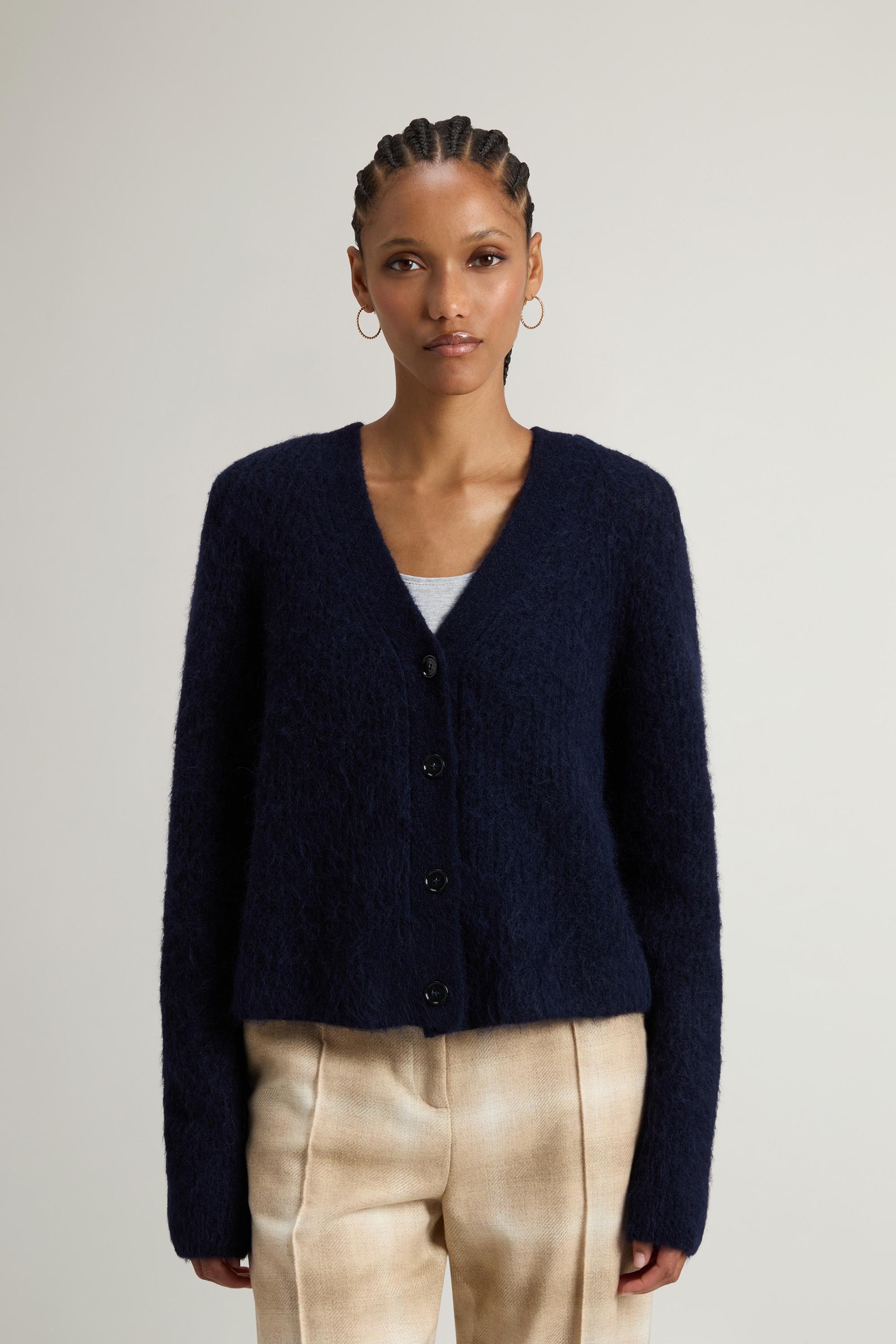 Garment-Dyed Cardigan in Alpaca and Wool Blend Blue photo 1 | Woolrich