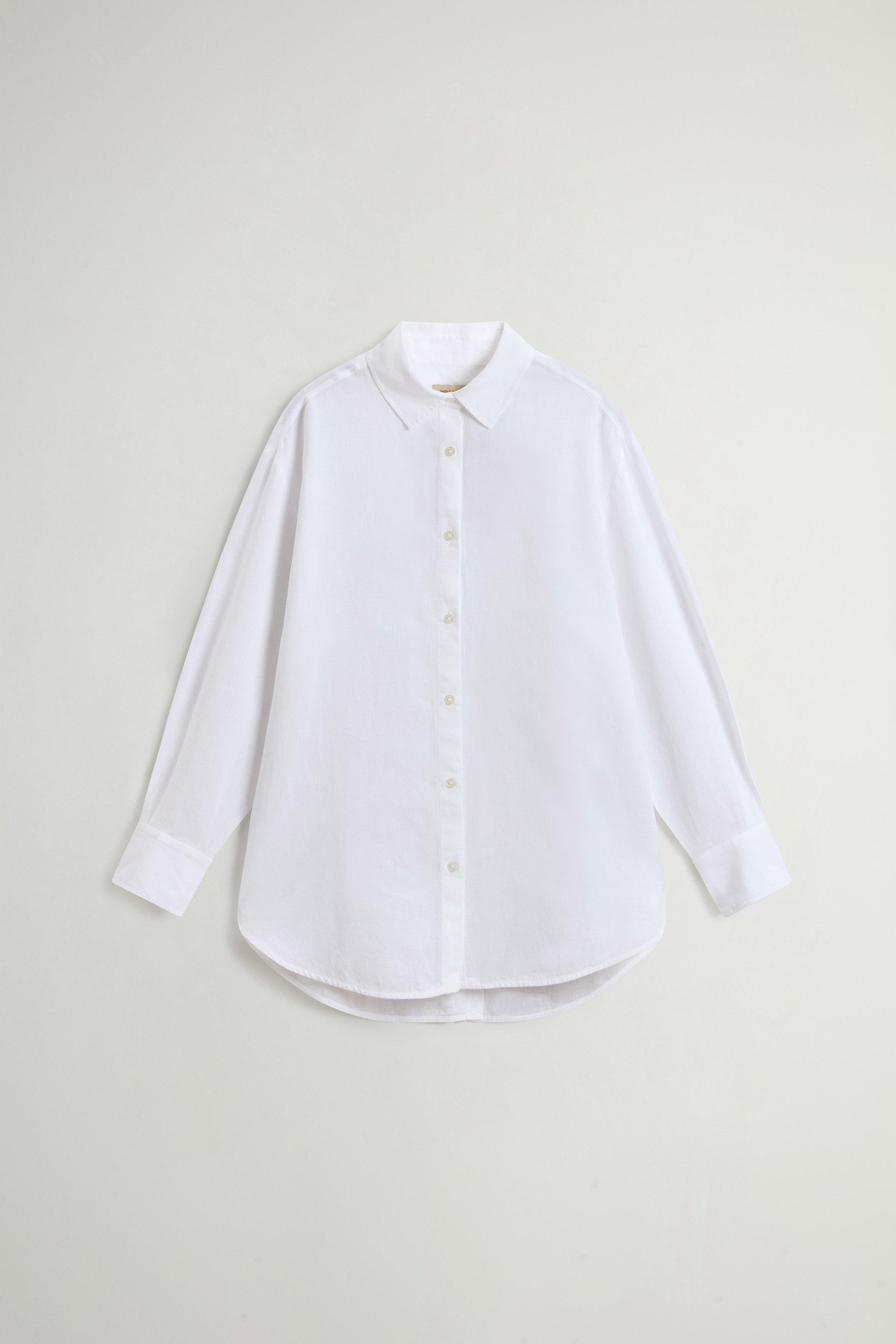 COTTON LINEN YD BOYFRIEND SHIRT White photo 5 | Woolrich