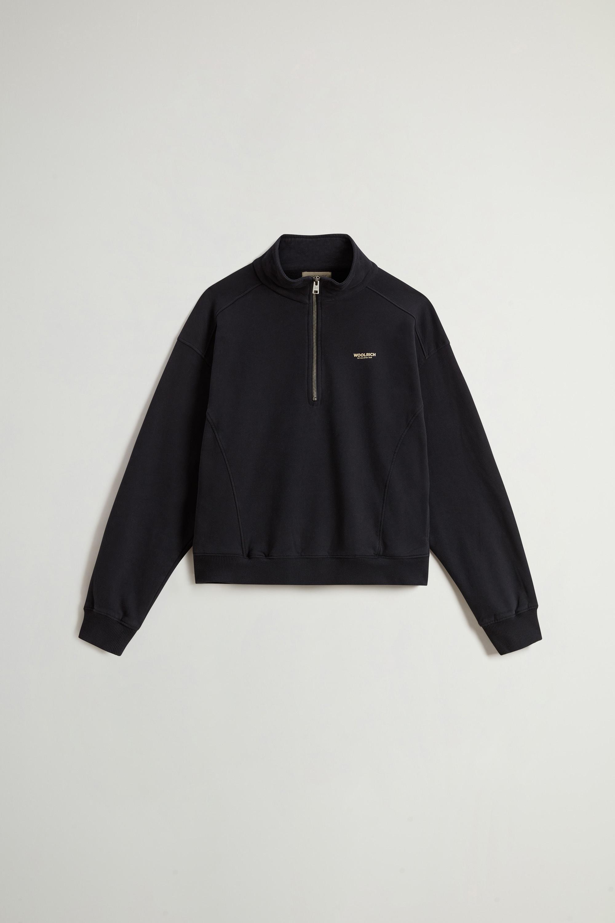 High Neck Sweatshirt in Pure Cotton Black photo 5 | Woolrich