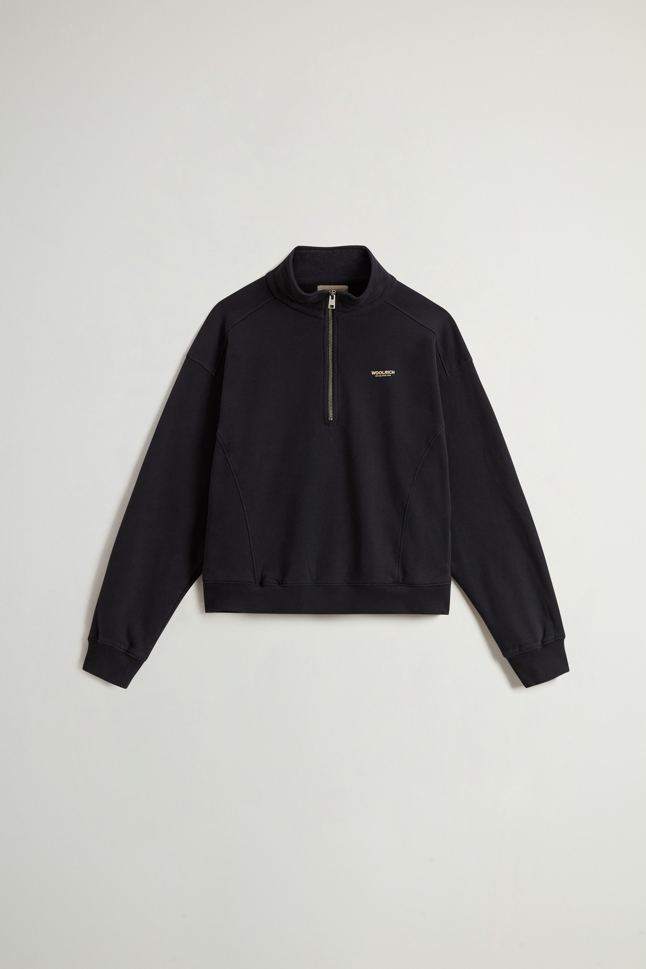 High Neck Sweatshirt in Pure Cotton Black photo 5 | Woolrich