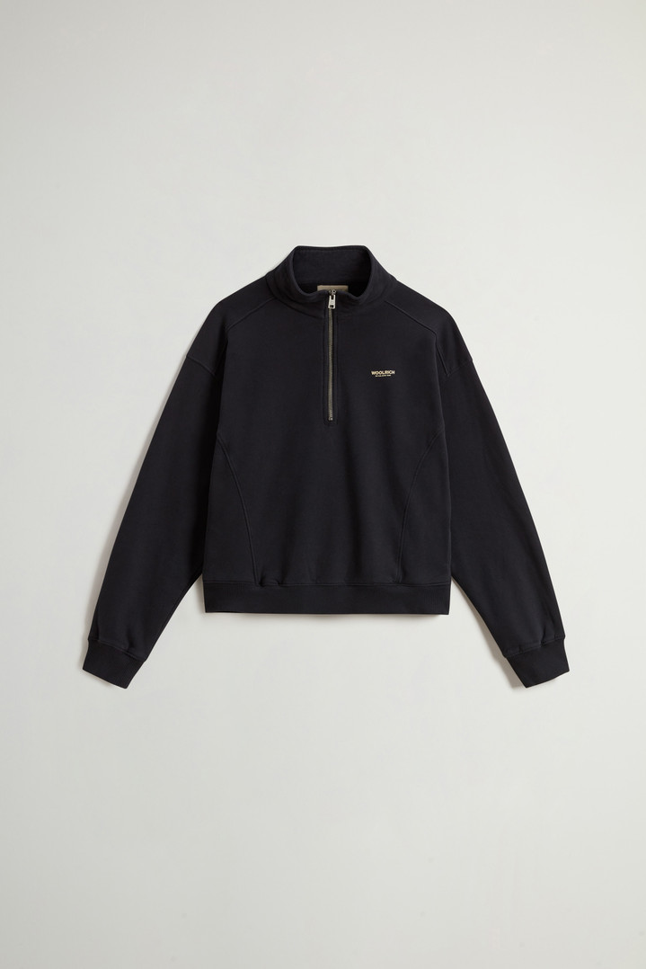 High Neck Sweatshirt in Pure Cotton Black photo 5 | Woolrich