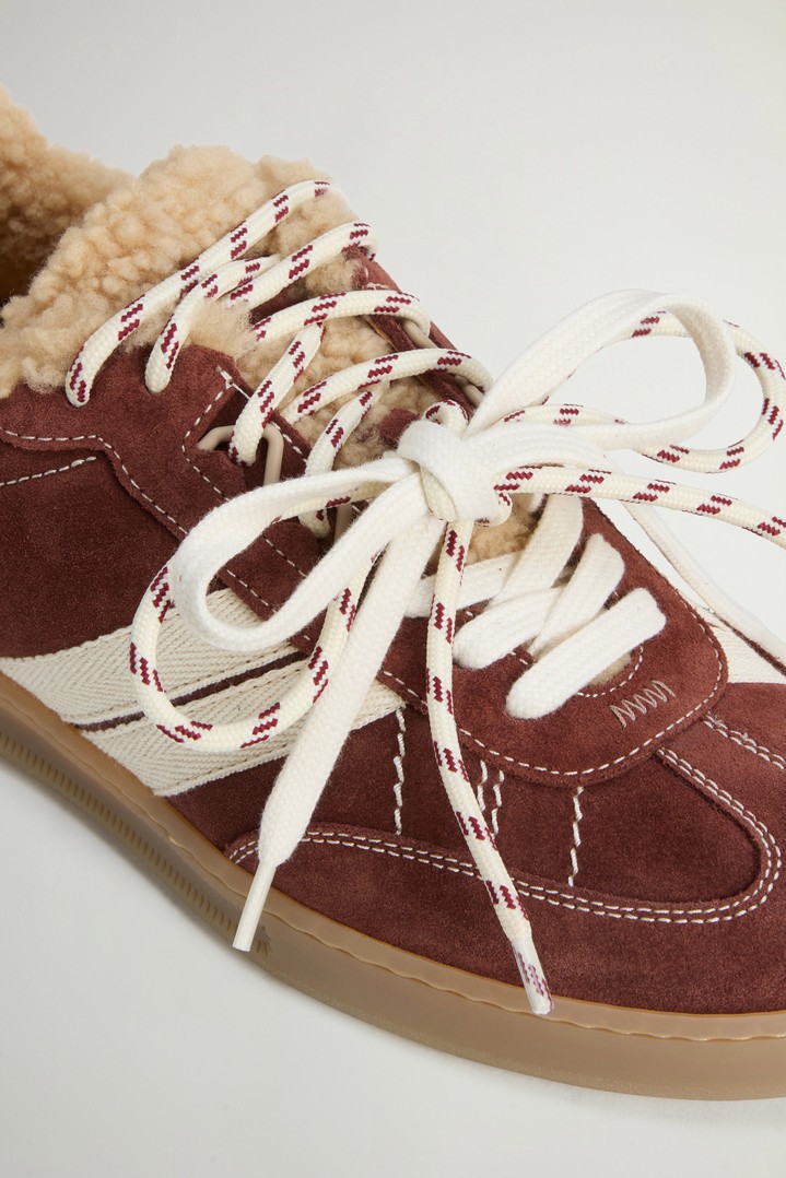 Doubleu Tennis Sneakers in Suede, Calfskin and Cotton Beige photo 5 | Woolrich