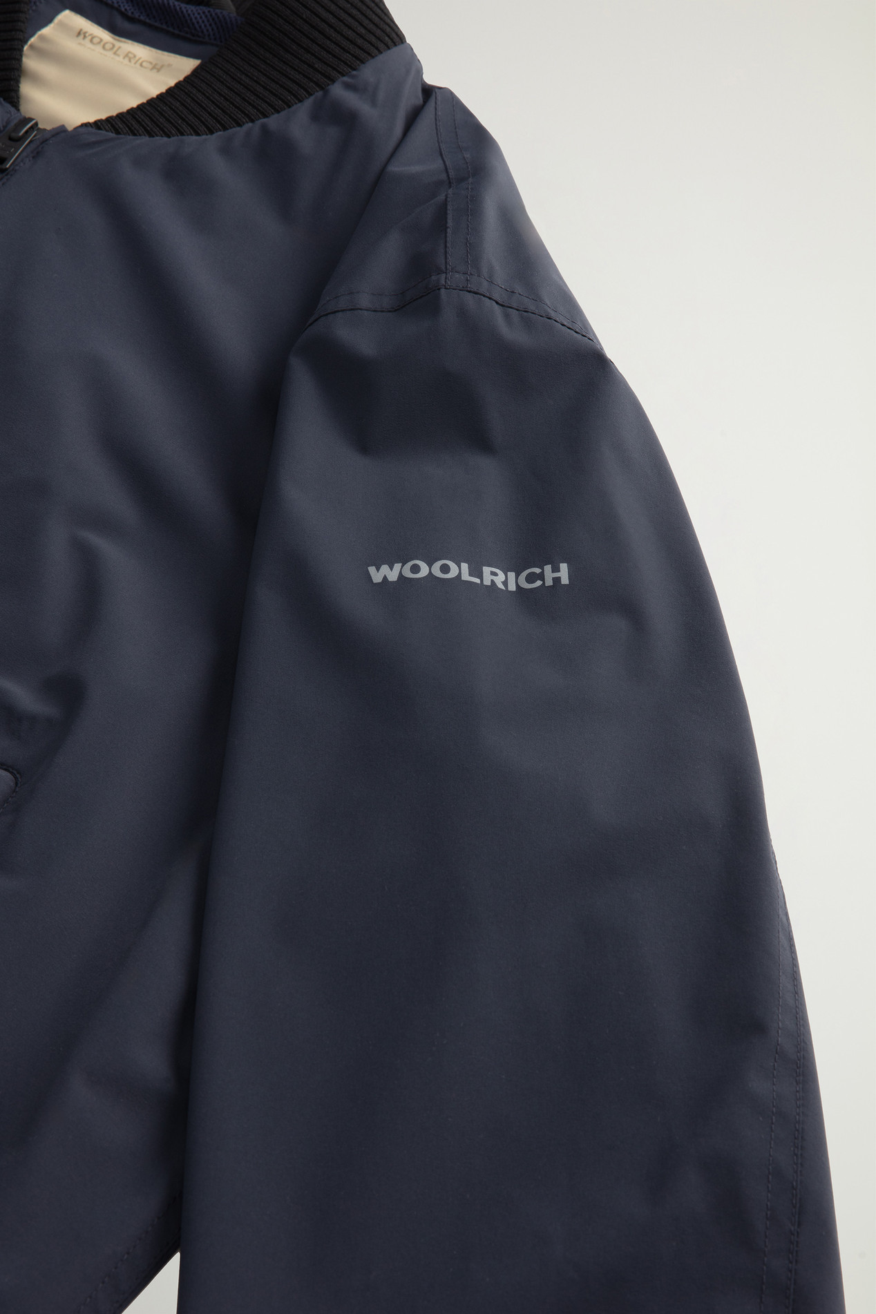 Bomber Jacket in Matte-Finish Stretch Nylon Blue photo 7 | Woolrich