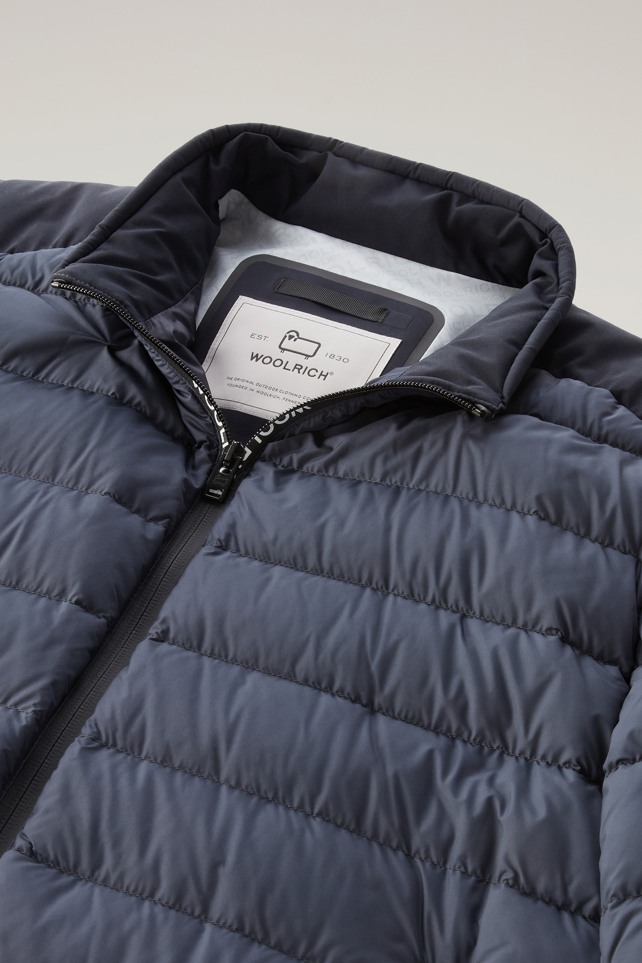 Bering Tech Lightweight Hybrid Down Jacket in Microfibre Blue photo 2 | Woolrich