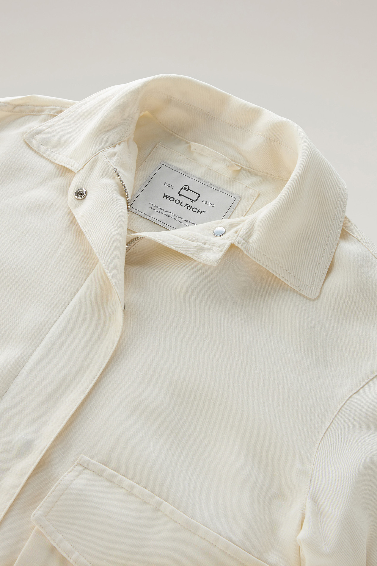 Bomber Jacket in Linen Blend White photo 2 | Woolrich