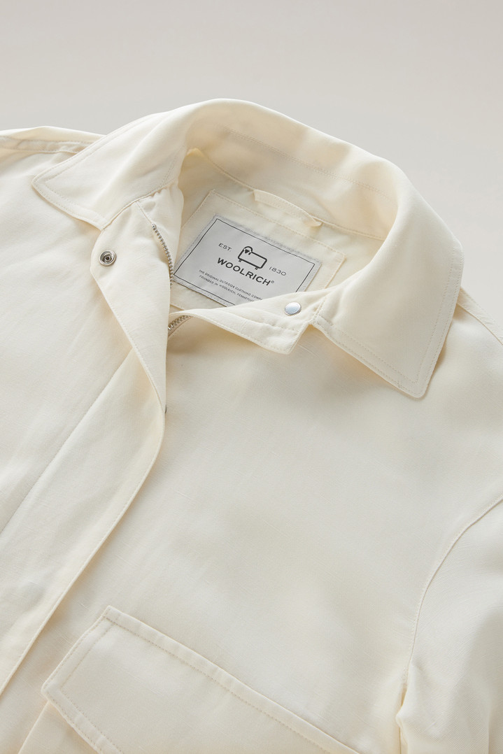 Bomber Jacket in Linen Blend White photo 2 | Woolrich