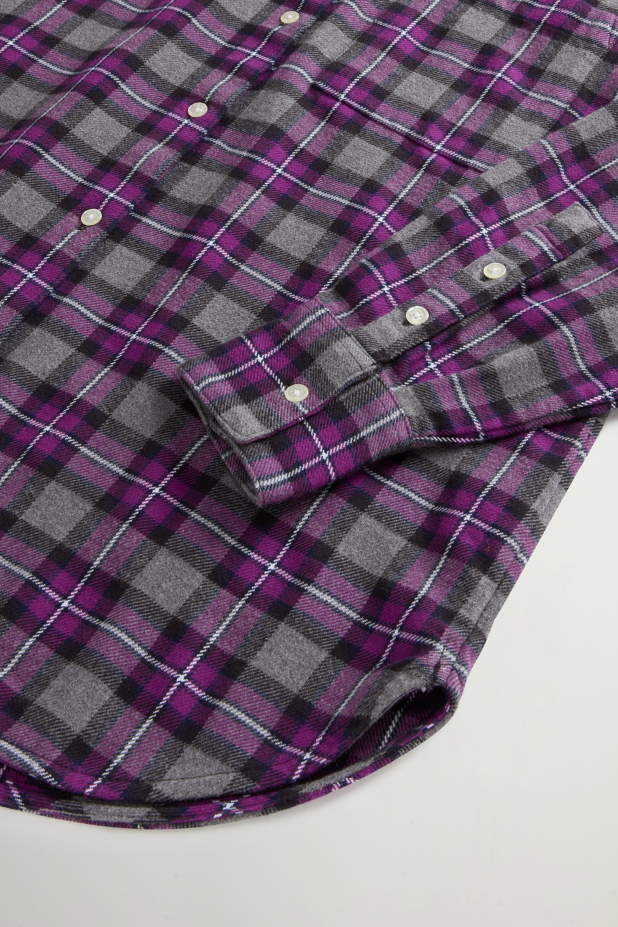 Pure Cotton Flannel Checked Shirt Purple photo 7 | Woolrich