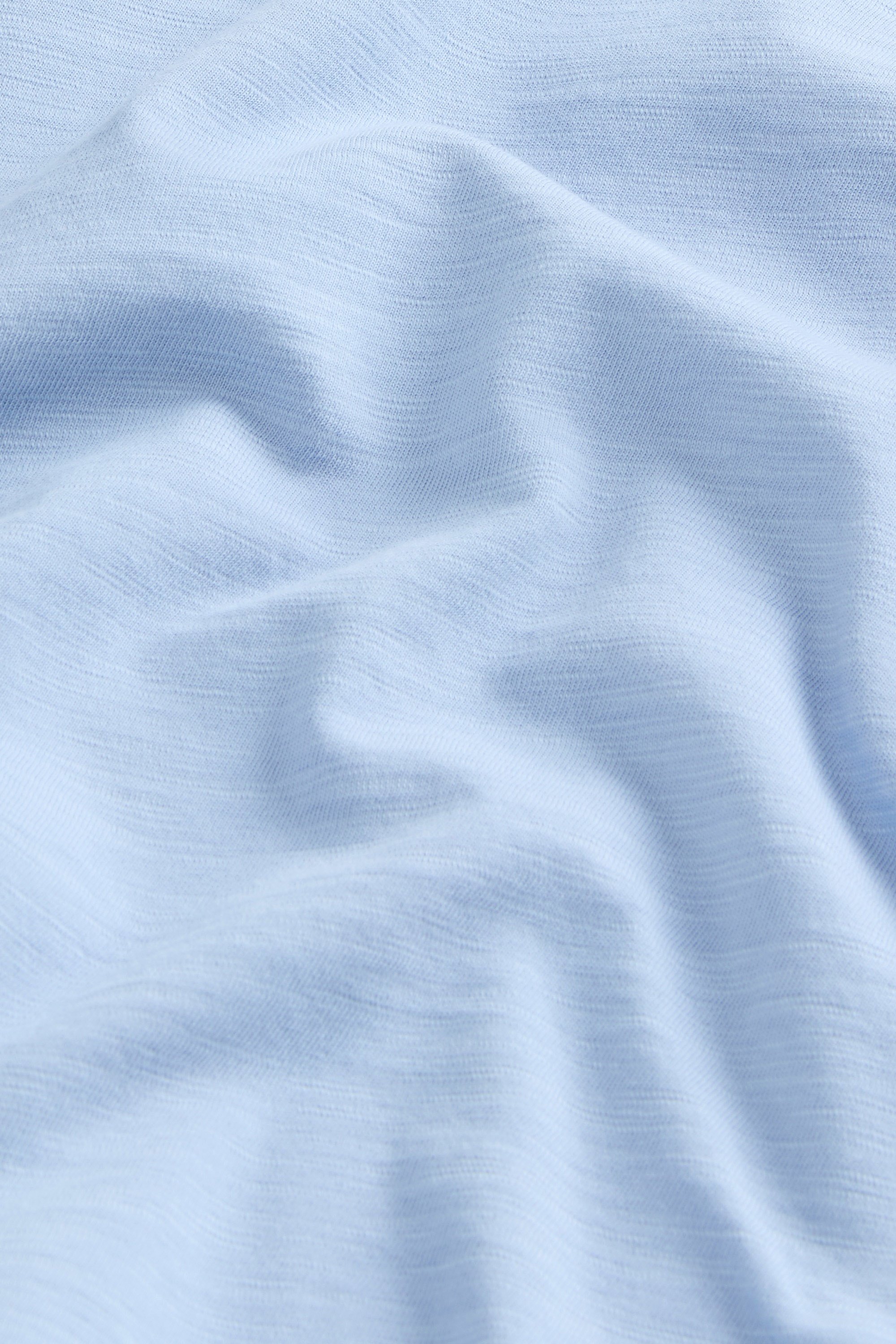 V-Neck T-Shirt in Pure Cotton Slub Fabric Blue photo 2 | Woolrich