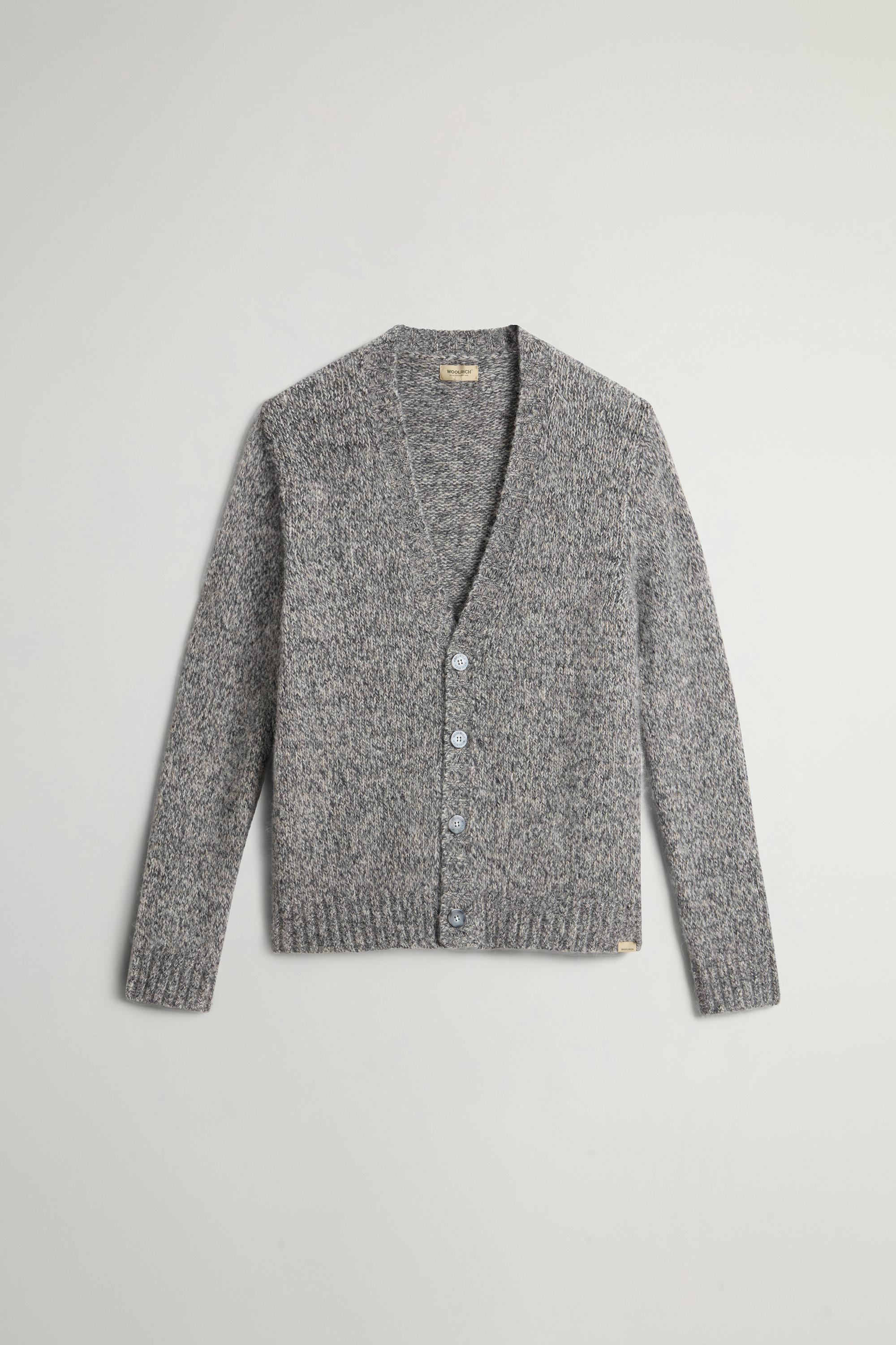 Cardigan in Alpaca and Wool Blend Mouliné Gray photo 5 | Woolrich