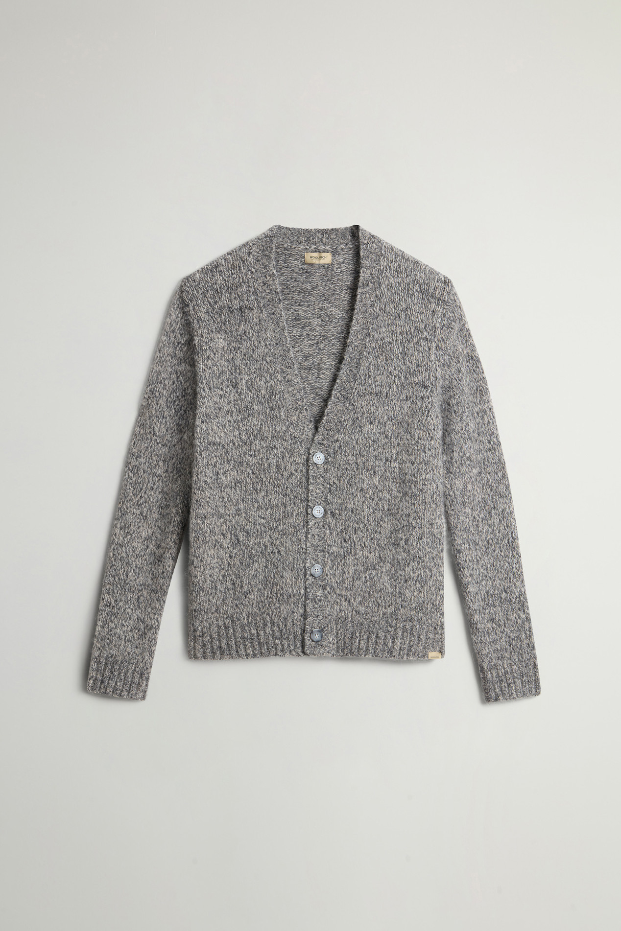 Cardigan in Alpaca and Wool Blend Mouliné Gray photo 5 | Woolrich