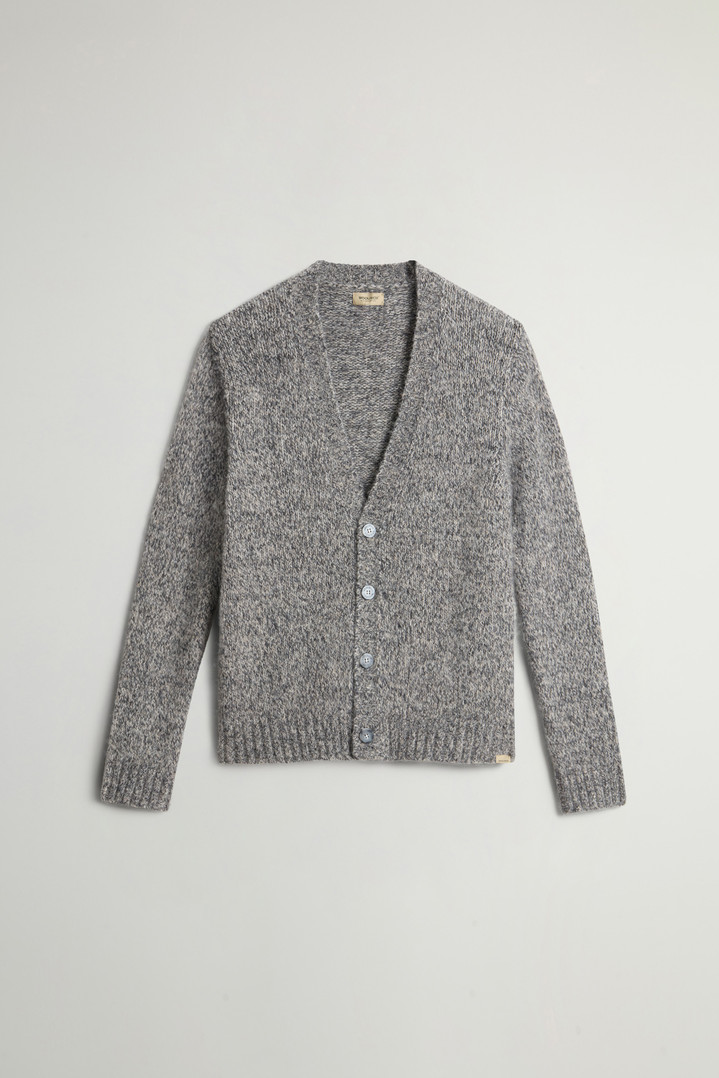 Cardigan in Alpaca and Wool Blend Mouliné Gray photo 5 | Woolrich