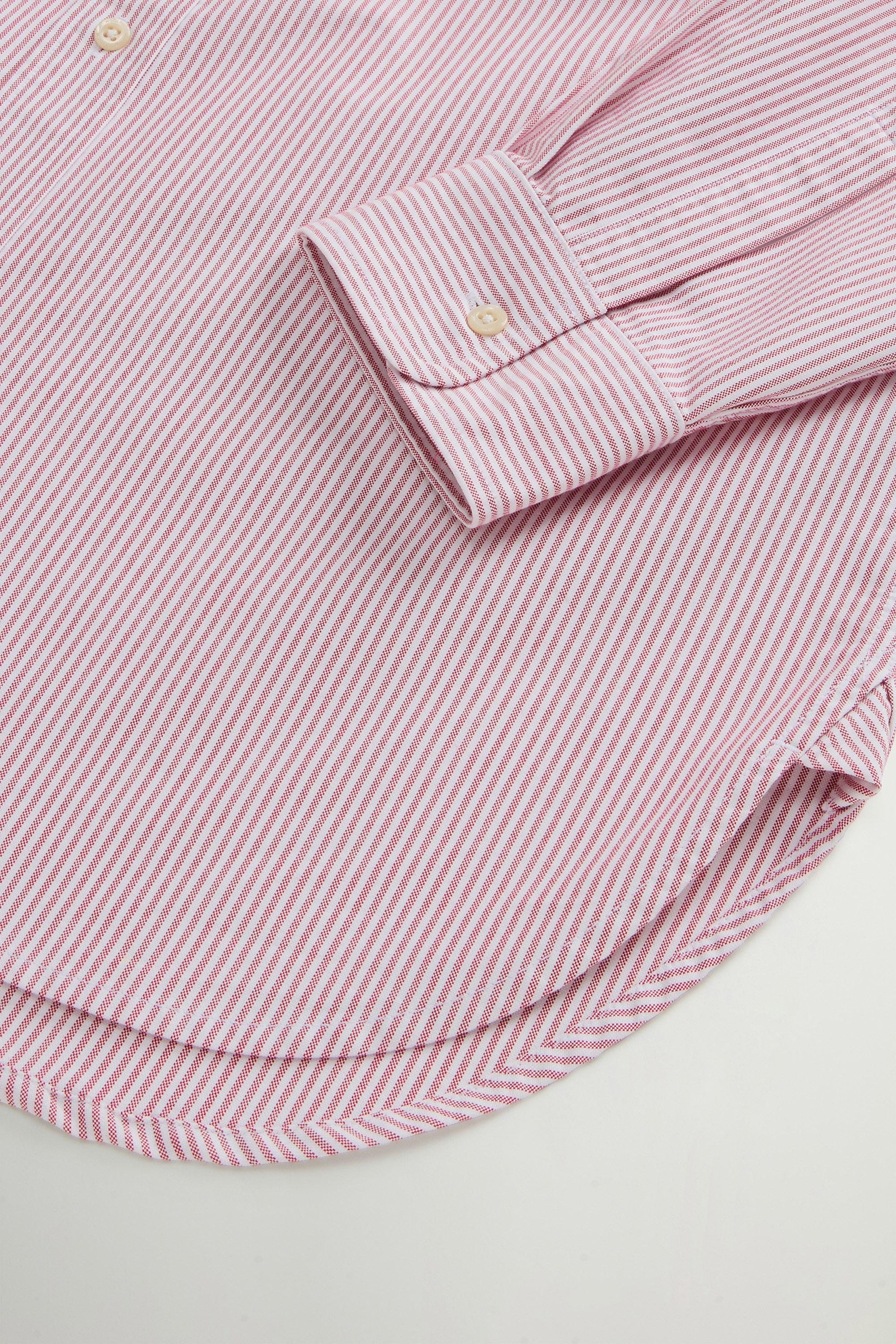 Striped Oxford Cotton-Blend Shirt Red photo 6 | Woolrich