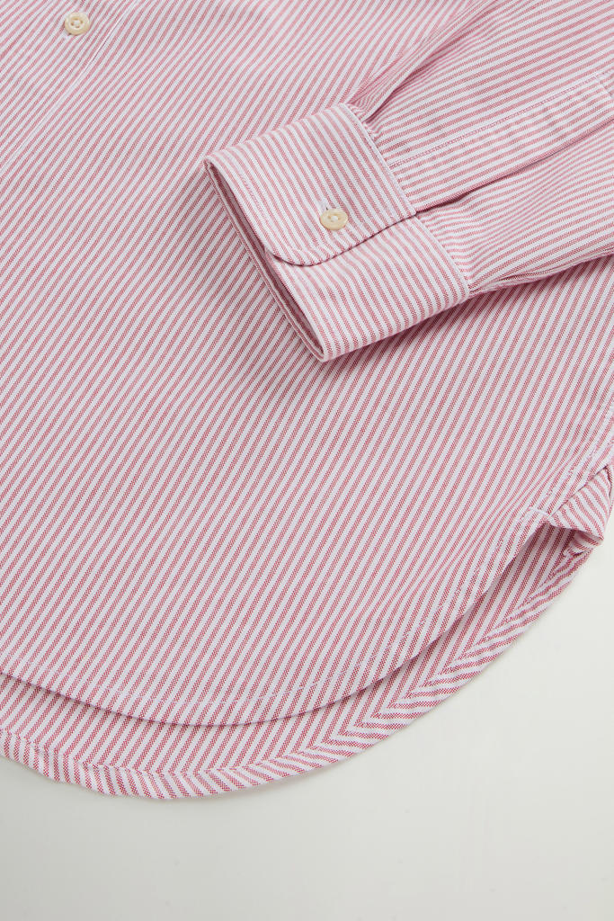 Gestreiftes Hemd aus einer Oxford-Baumwollmischung Rot photo 6 | Woolrich