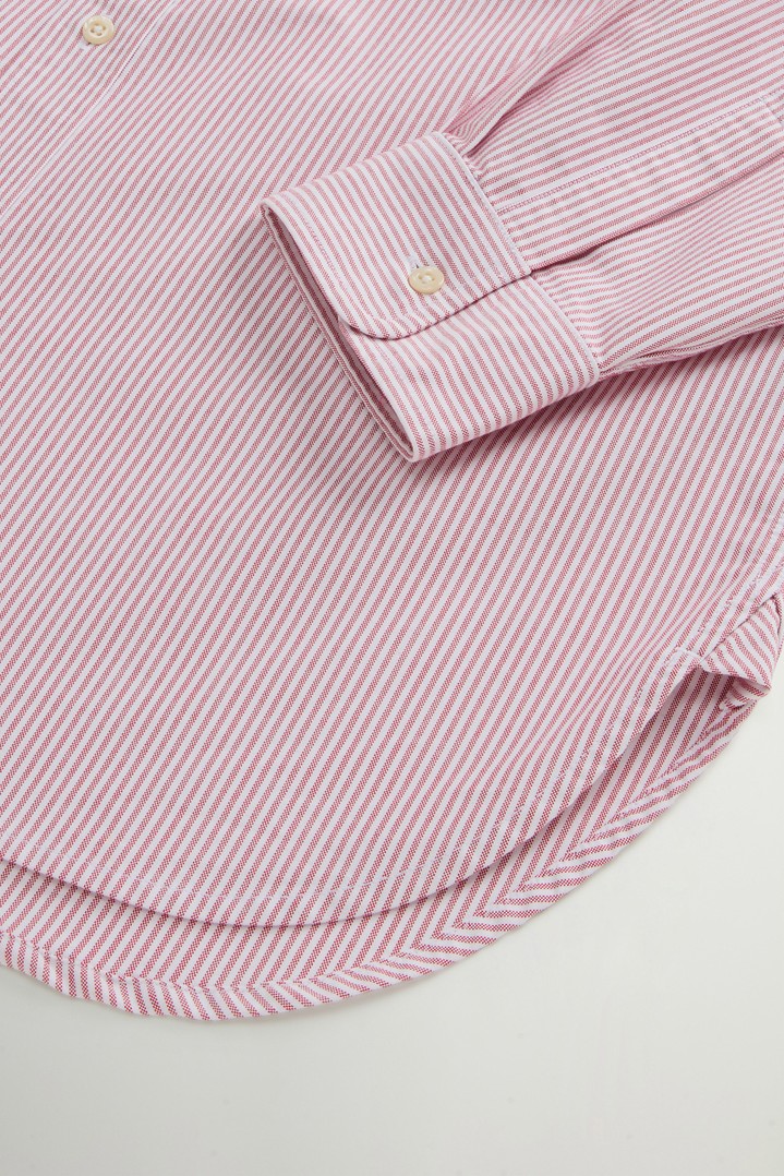 Gestreiftes Hemd aus einer Oxford-Baumwollmischung Rot photo 6 | Woolrich
