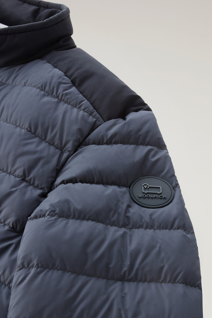 Bering Tech Lightweight Hybrid Down Jacket in Microfibre Blue photo 4 | Woolrich