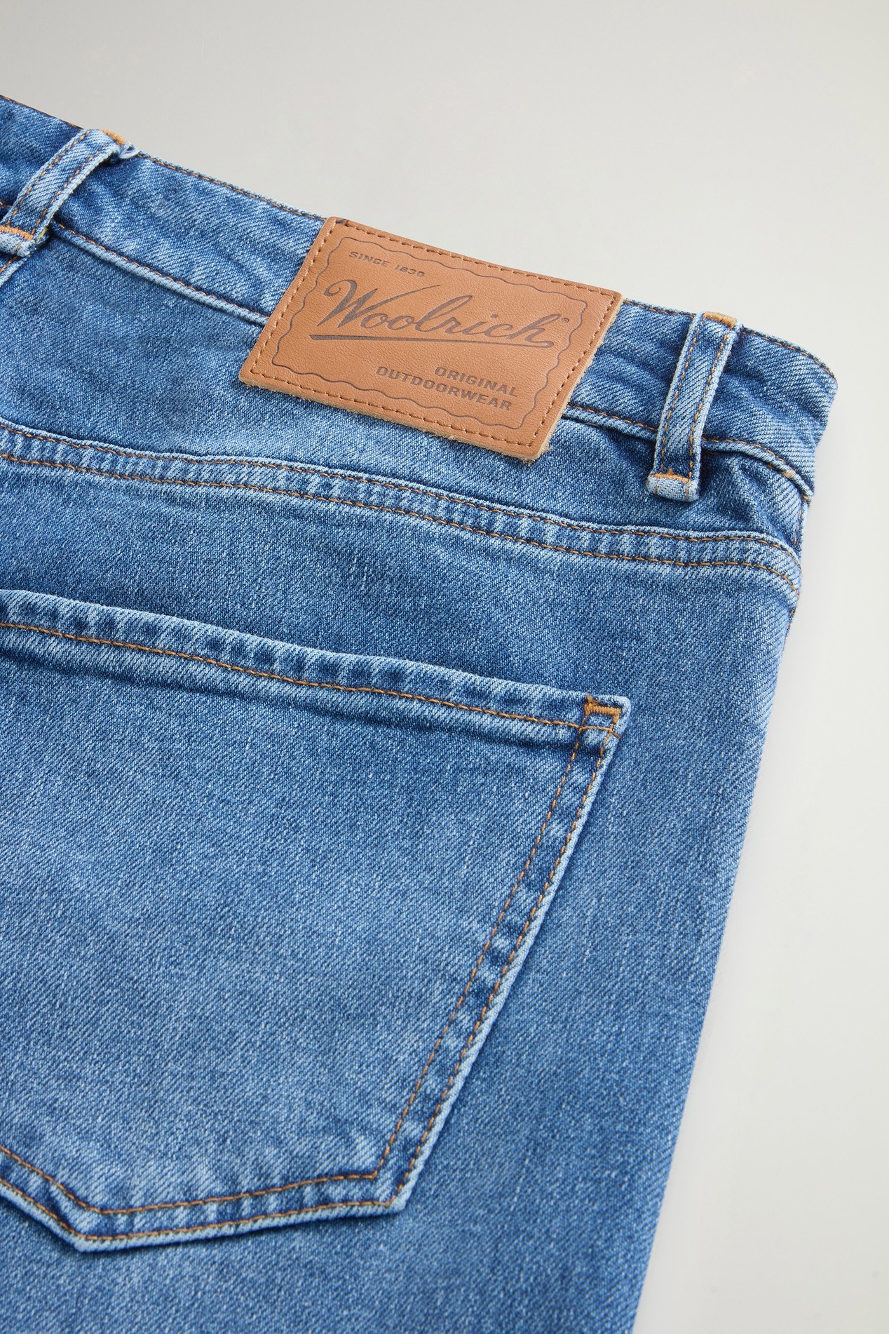 Wide-Leg Five-Pocket Jeans in Stretch Cotton Denim Blue photo 5 | Woolrich