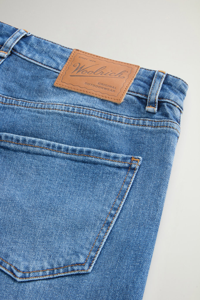 Wide-Leg Five-Pocket Jeans in Stretch Cotton Denim Blue photo 5 | Woolrich