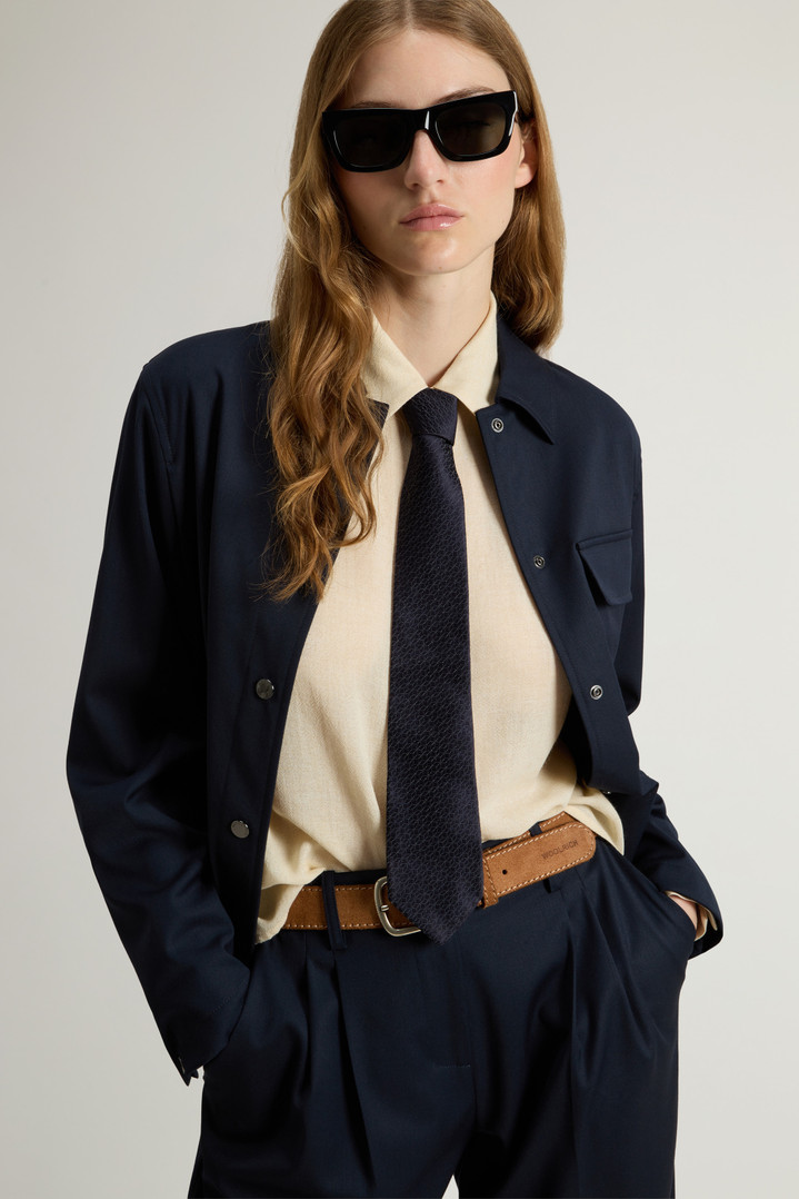 Overshirt in Wool Blend Blue photo 4 | Woolrich