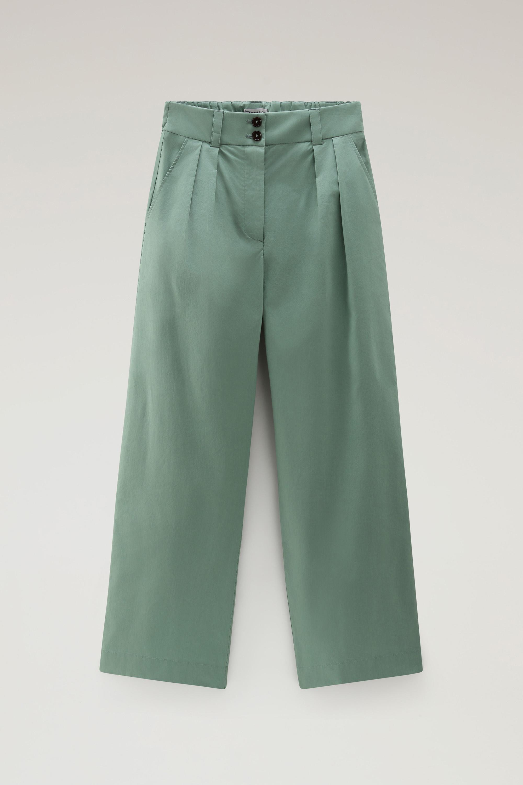 Pure Cotton Poplin Pants Green photo 1 | Woolrich
