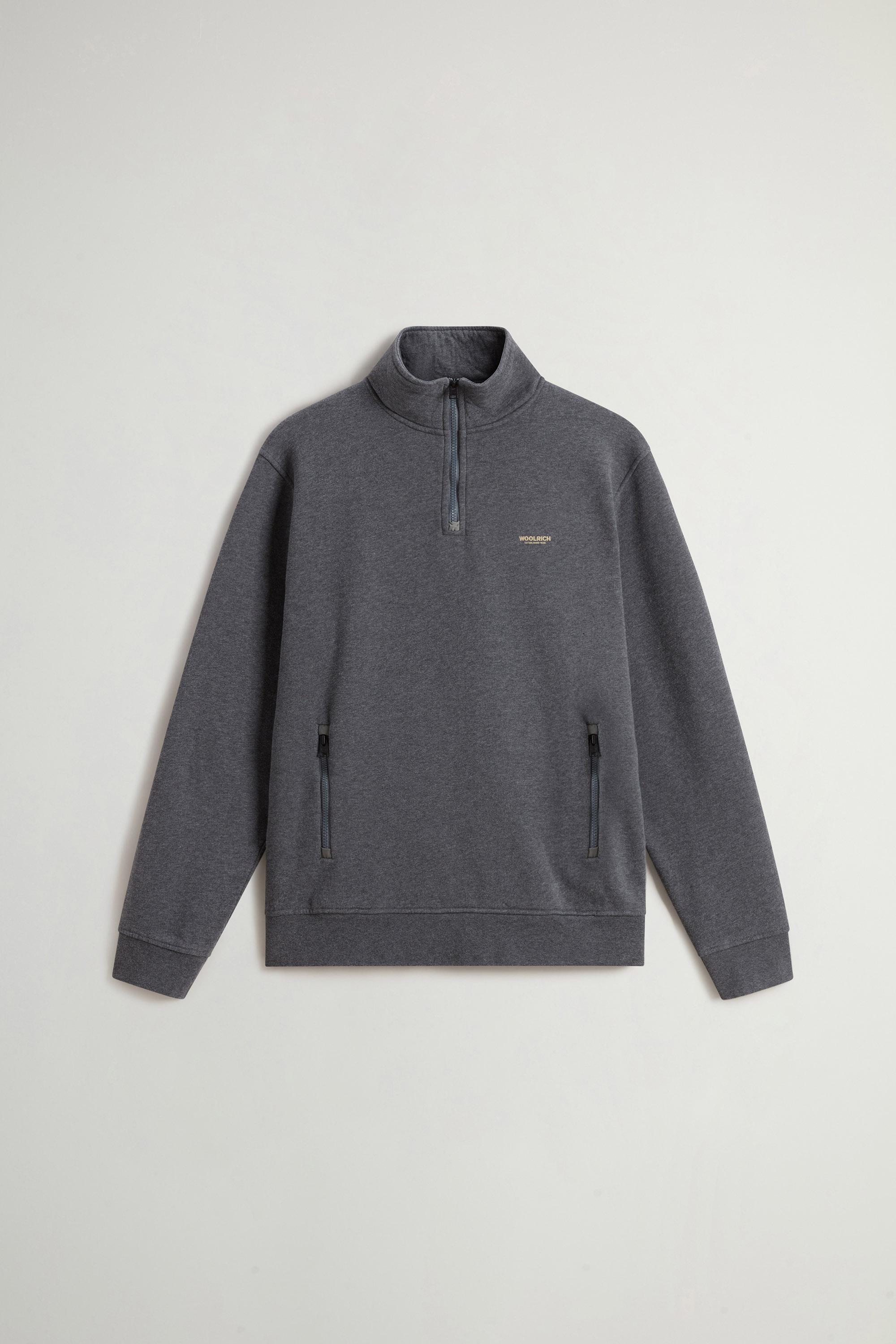 Hybrid Pure Cotton and Nylon Turtleneck Sweatshirt Gray photo 5 | Woolrich