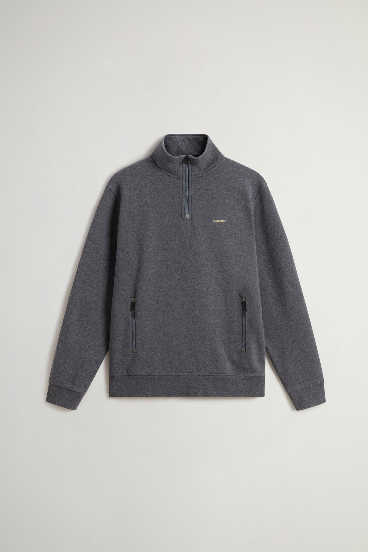 Hybrid Pure Cotton and Nylon Turtleneck Sweatshirt Gray photo 5 | Woolrich