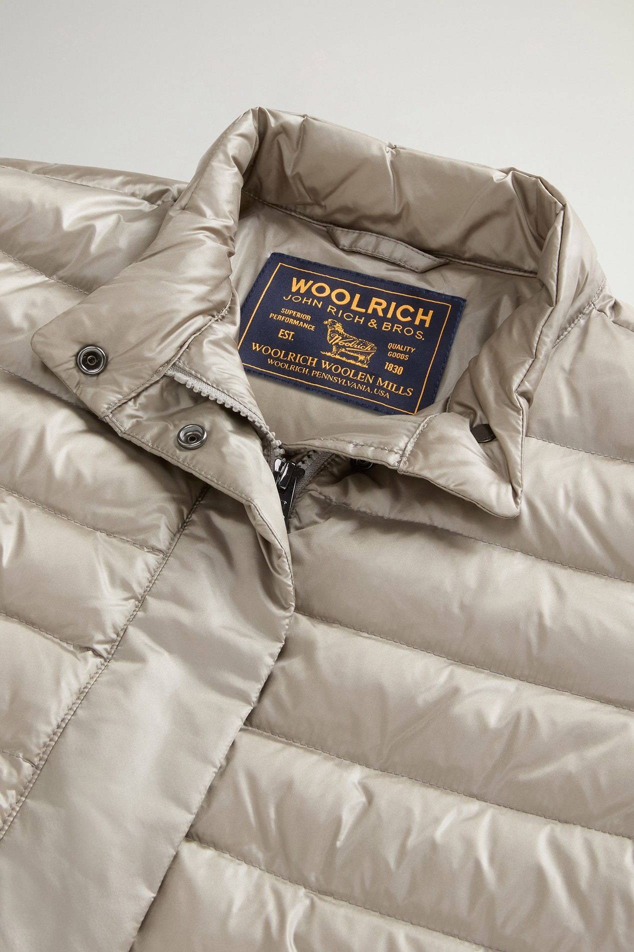 Lightweight Down Jacket in Liquid Nylon Beige photo 6 | Woolrich