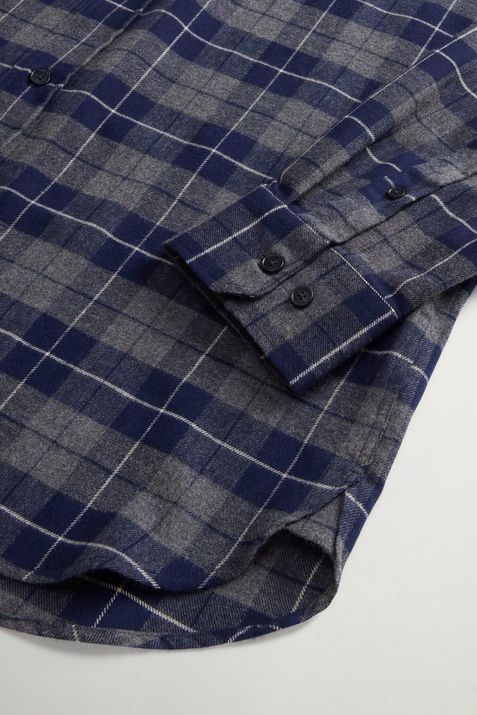 Pure Cotton Flannel Checked Shirt Blue photo 7 | Woolrich