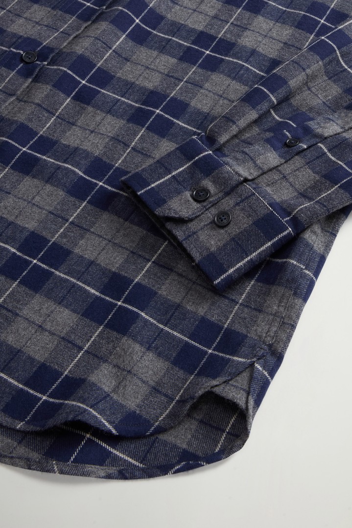 Pure Cotton Flannel Checked Shirt Blue photo 7 | Woolrich