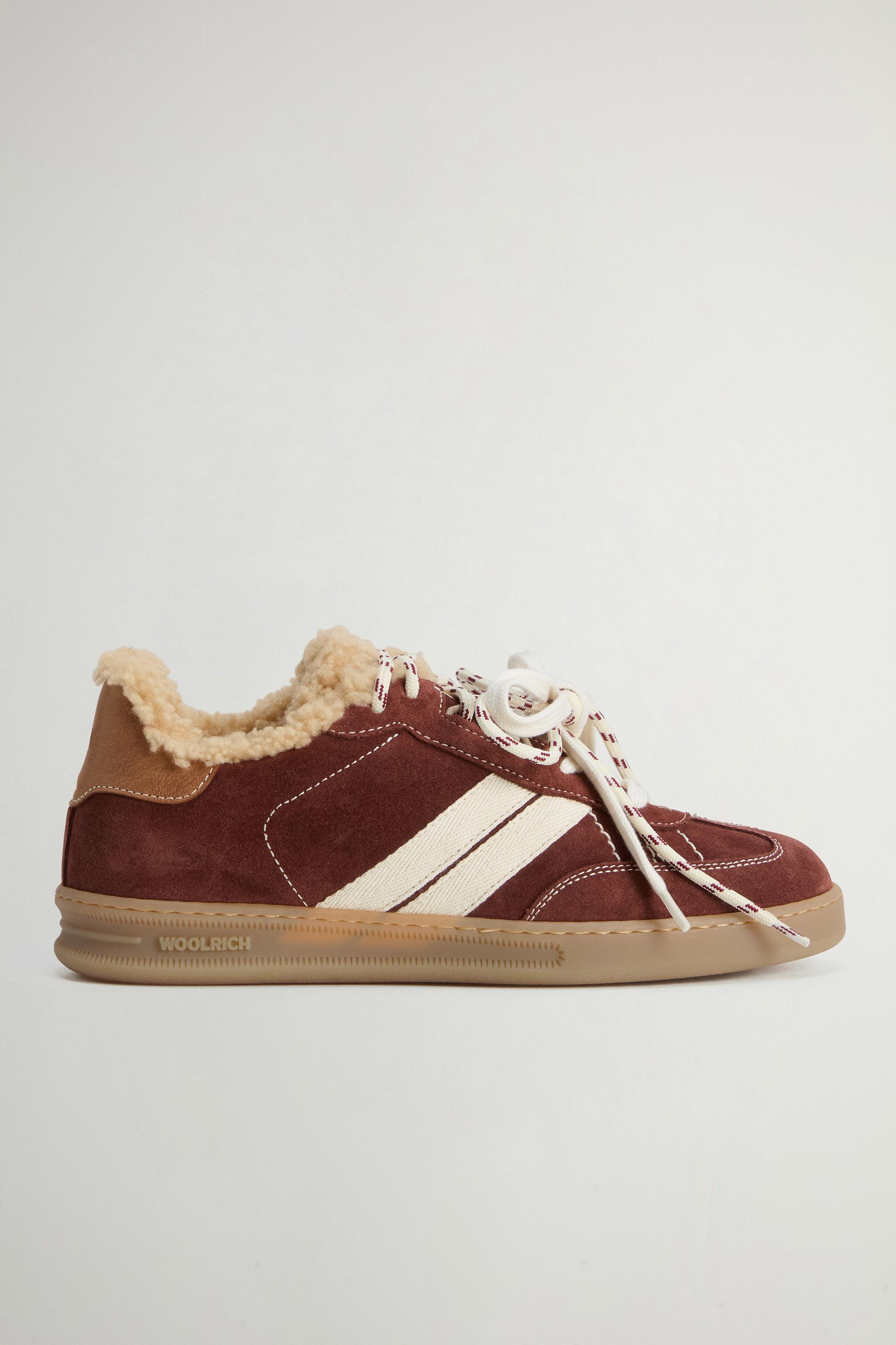 Doubleu Tennis Sneakers in Suede, Calfskin and Cotton Beige photo 1 | Woolrich