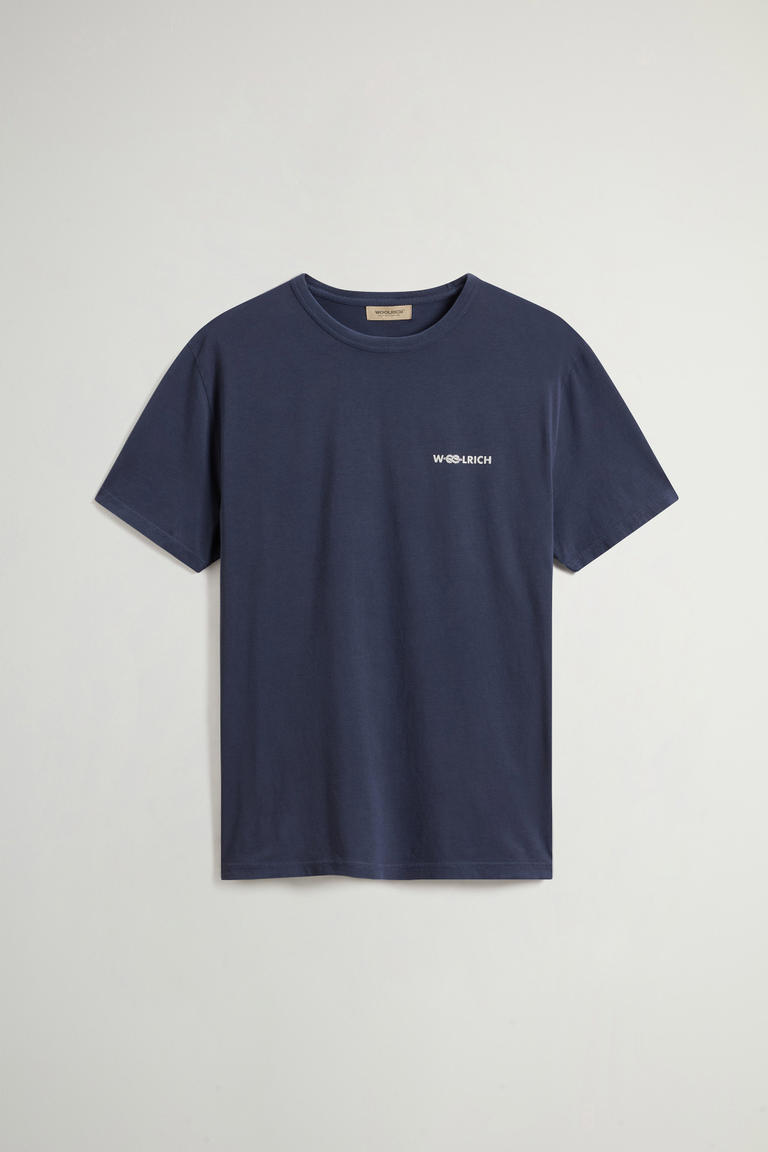 Garment-Dyed T-shirt in Pure Cotton Blue photo 1 | Woolrich