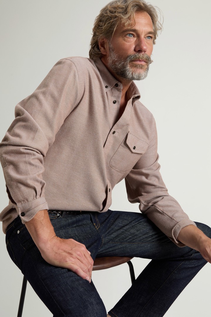 Shirt in Cotton-Blend Twill Brown photo 4 | Woolrich