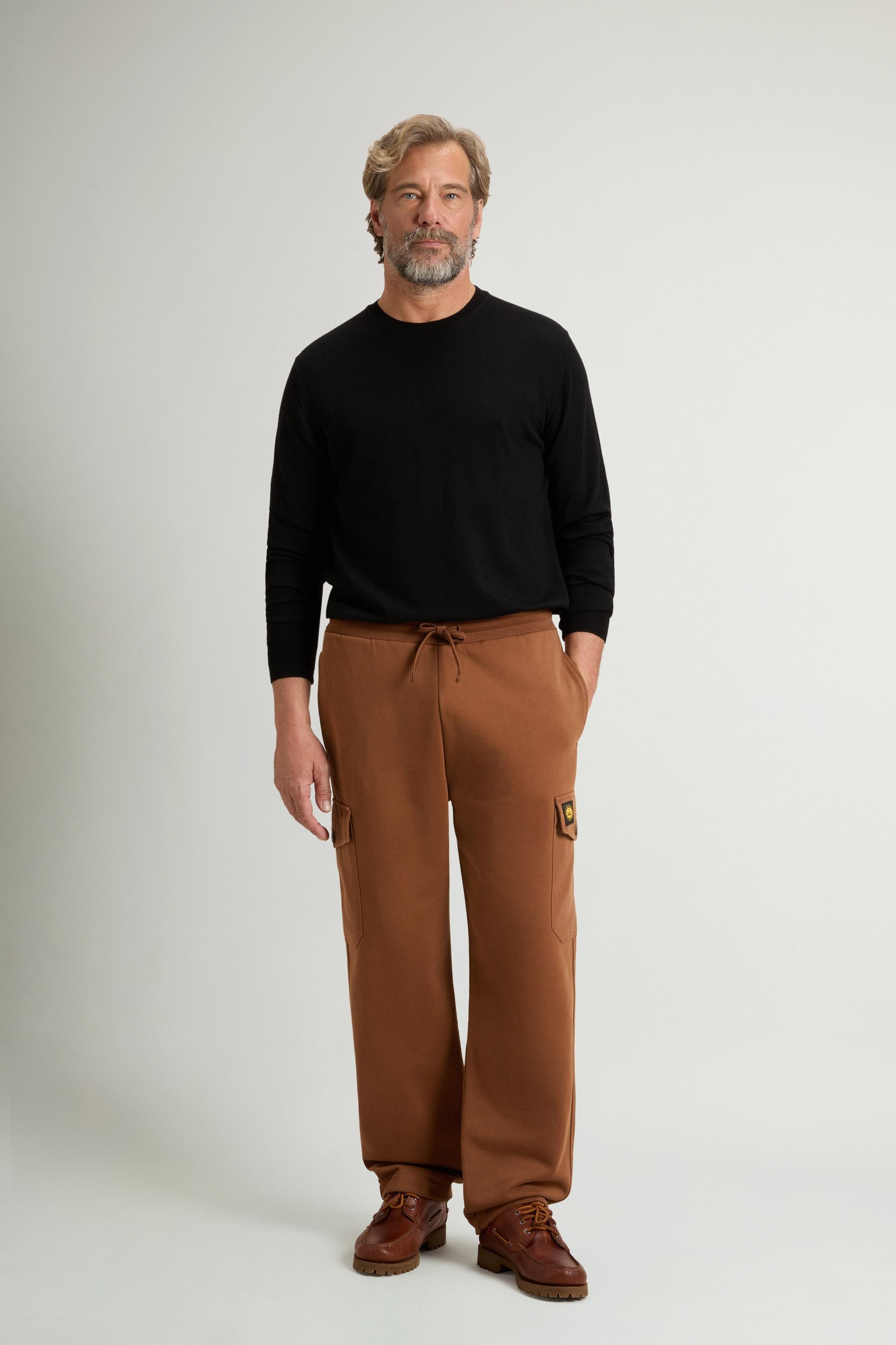 Cargo Pants in Cotton-Blend Fleece Brown photo 1 | Woolrich