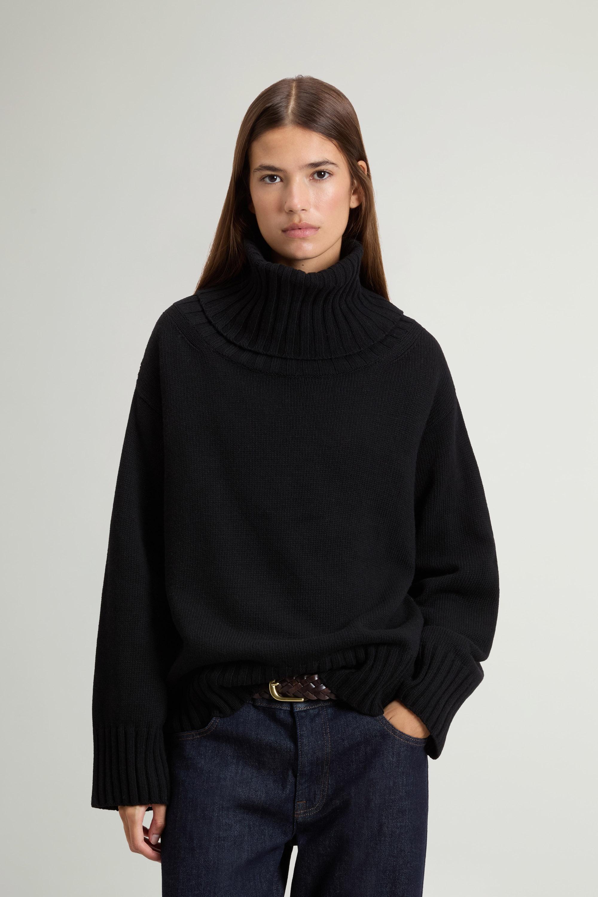 Turtleneck Sweater in Wool and Cashmere Blend Black photo 1 | Woolrich