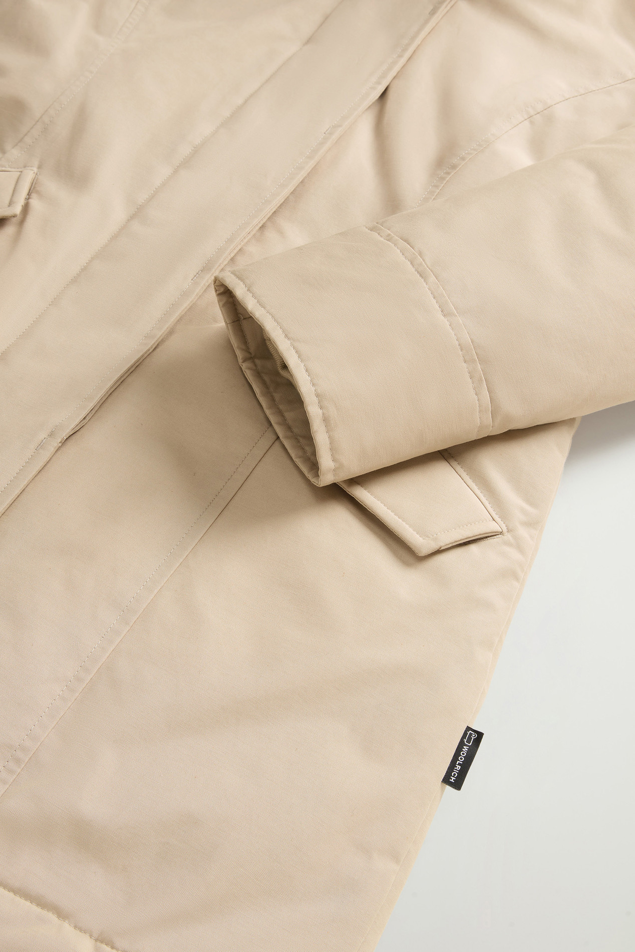 Arctic Parka in Ramar Cloth with Detachable Fur Trim Beige photo 7 | Woolrich