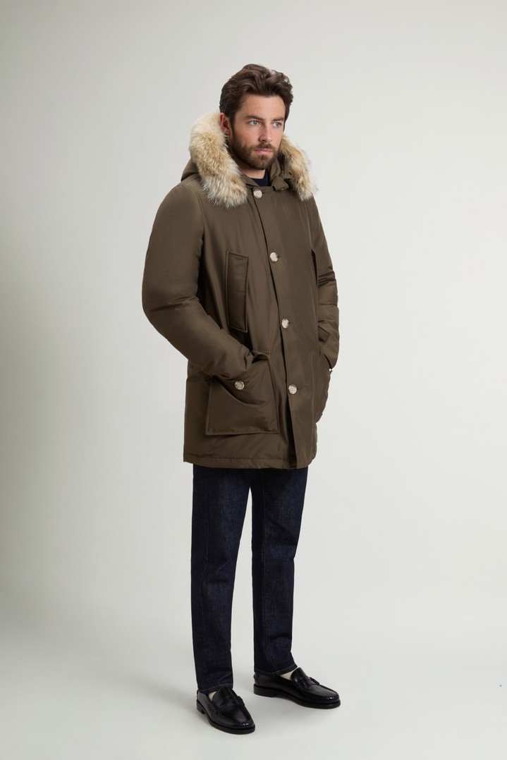 Arctic Parka in Ramar Cloth with Detachable Fur Trim Green photo 2 | Woolrich