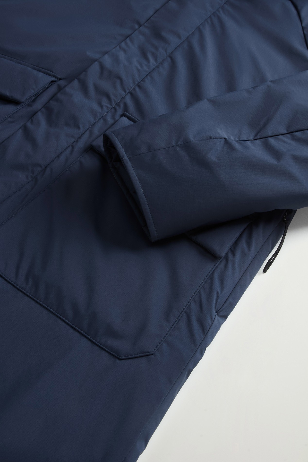 Coat in Light Micro Ripstop with Removable Hood Blue photo 7 | Woolrich