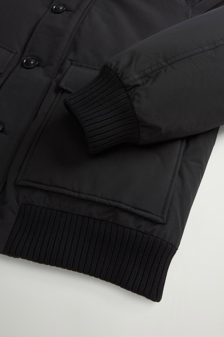 Padded Polar bomber jacket in Ramar Cloth with hood Black photo 3 | Woolrich
