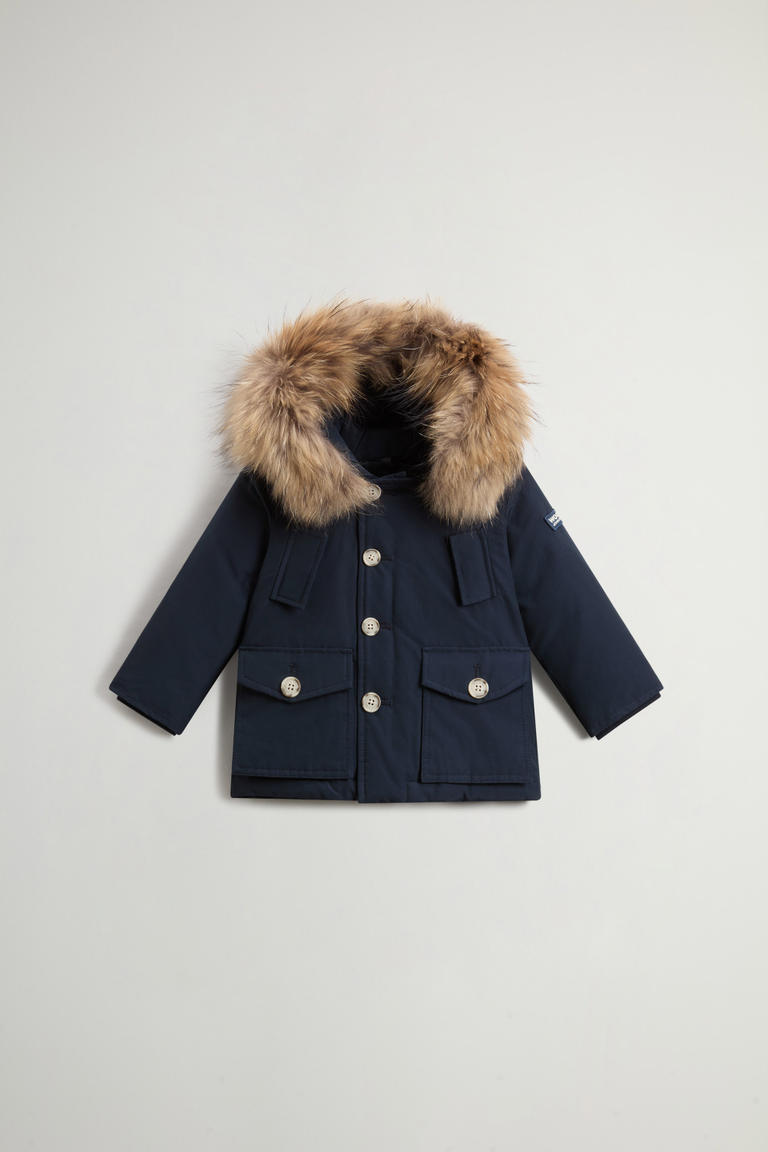 Parka für Babys aus Ramar Cloth mit abnehmbarem Pelz Blau photo 1 | Woolrich