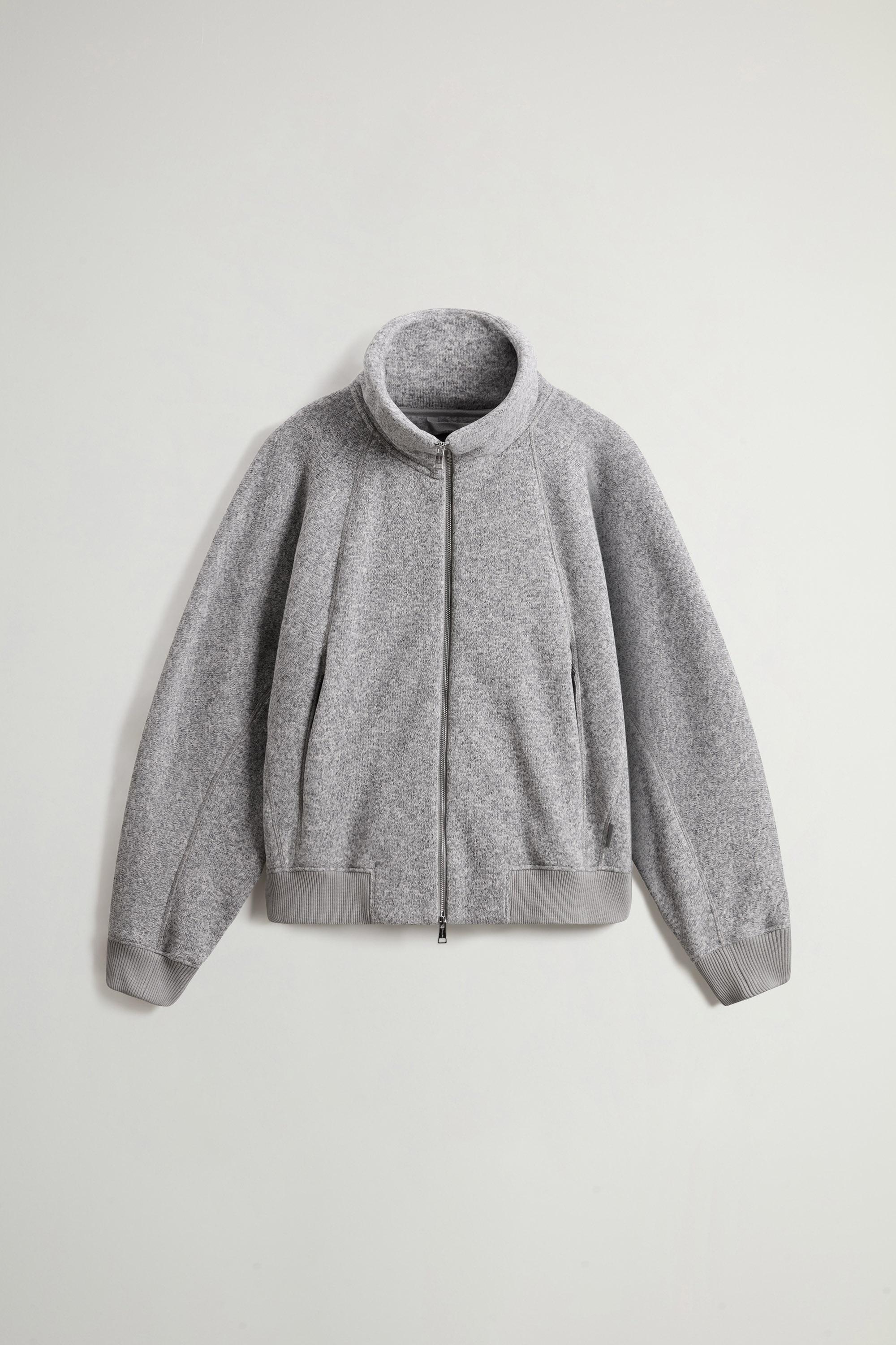 Full-Zipper Sweatshirt with Stand-Up Collar in Recycled Sherpa by Todd Snyder Gray photo 5 | Woolrich