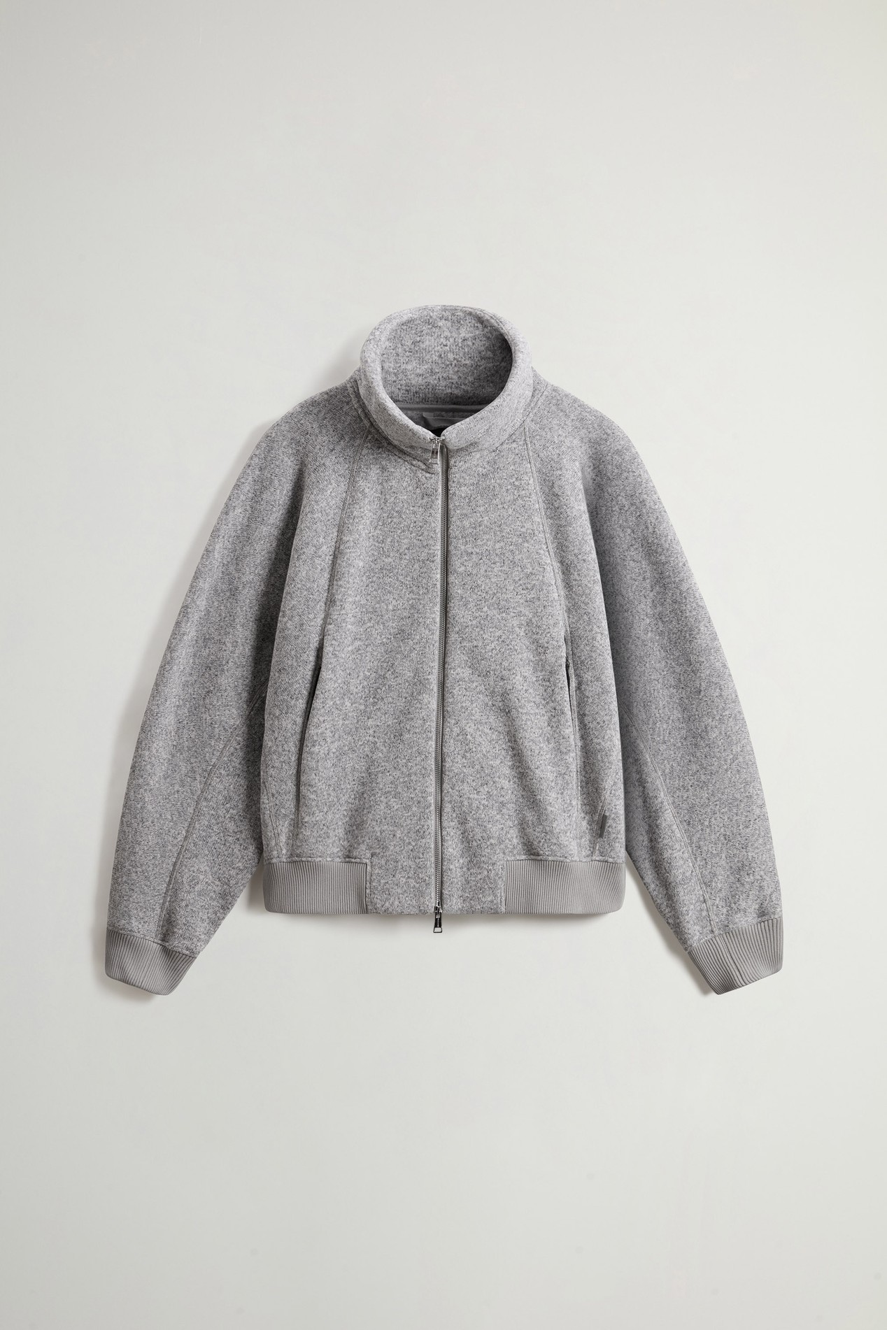 Full-Zipper Sweatshirt with Stand-Up Collar in Recycled Sherpa by Todd Snyder Gray photo 5 | Woolrich