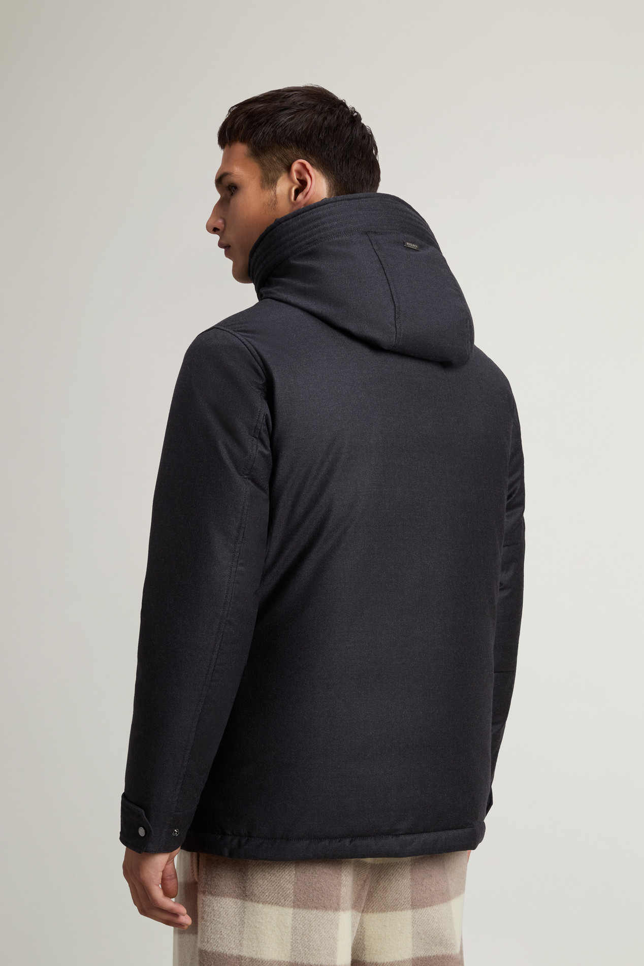 Short Parka in Wool-Silk Blend Crafted Using a Loro Piana Fabric Black photo 3 | Woolrich