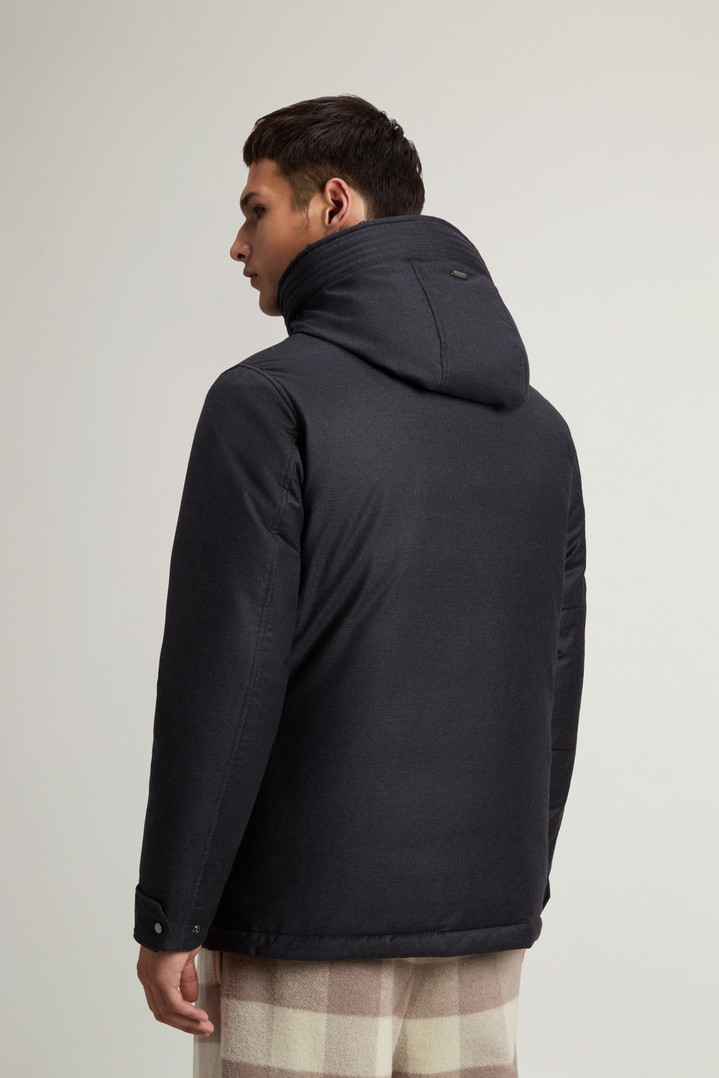 Short Parka in Wool-Silk Blend Crafted Using a Loro Piana Fabric Black photo 3 | Woolrich
