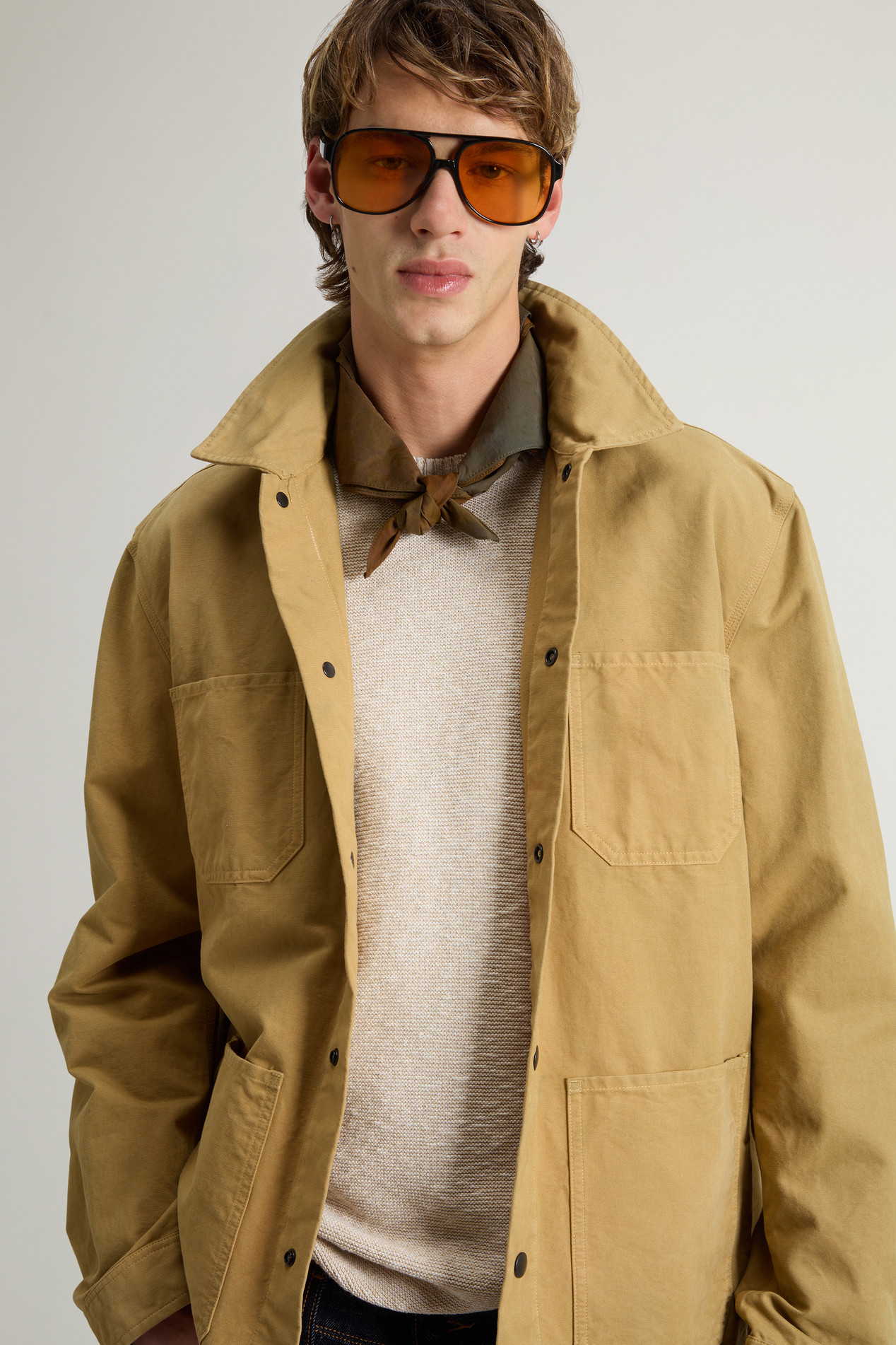 Garment-Dyed Pure Cotton Canvas Overshirt Beige photo 4 | Woolrich