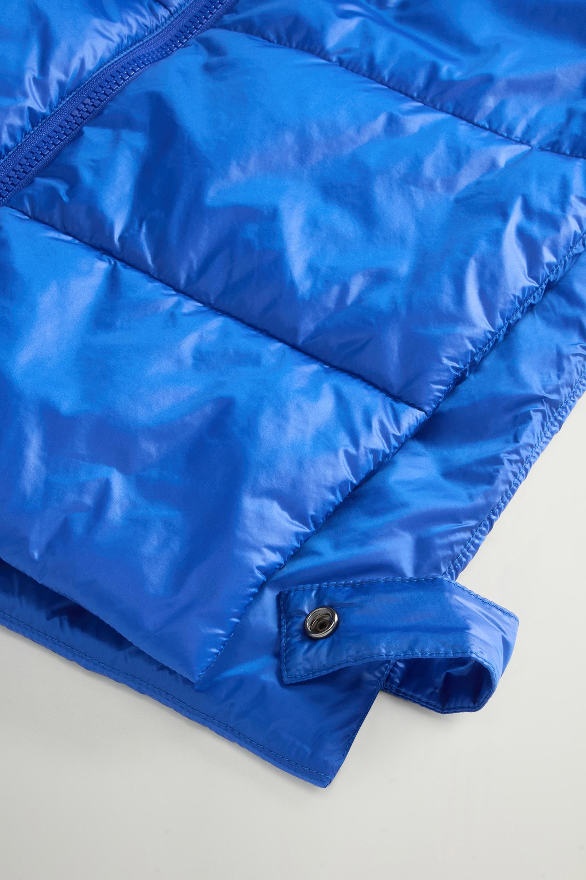 Packable Quilted Hooded Vest in Urban Light Nylon Blue photo 7 | Woolrich